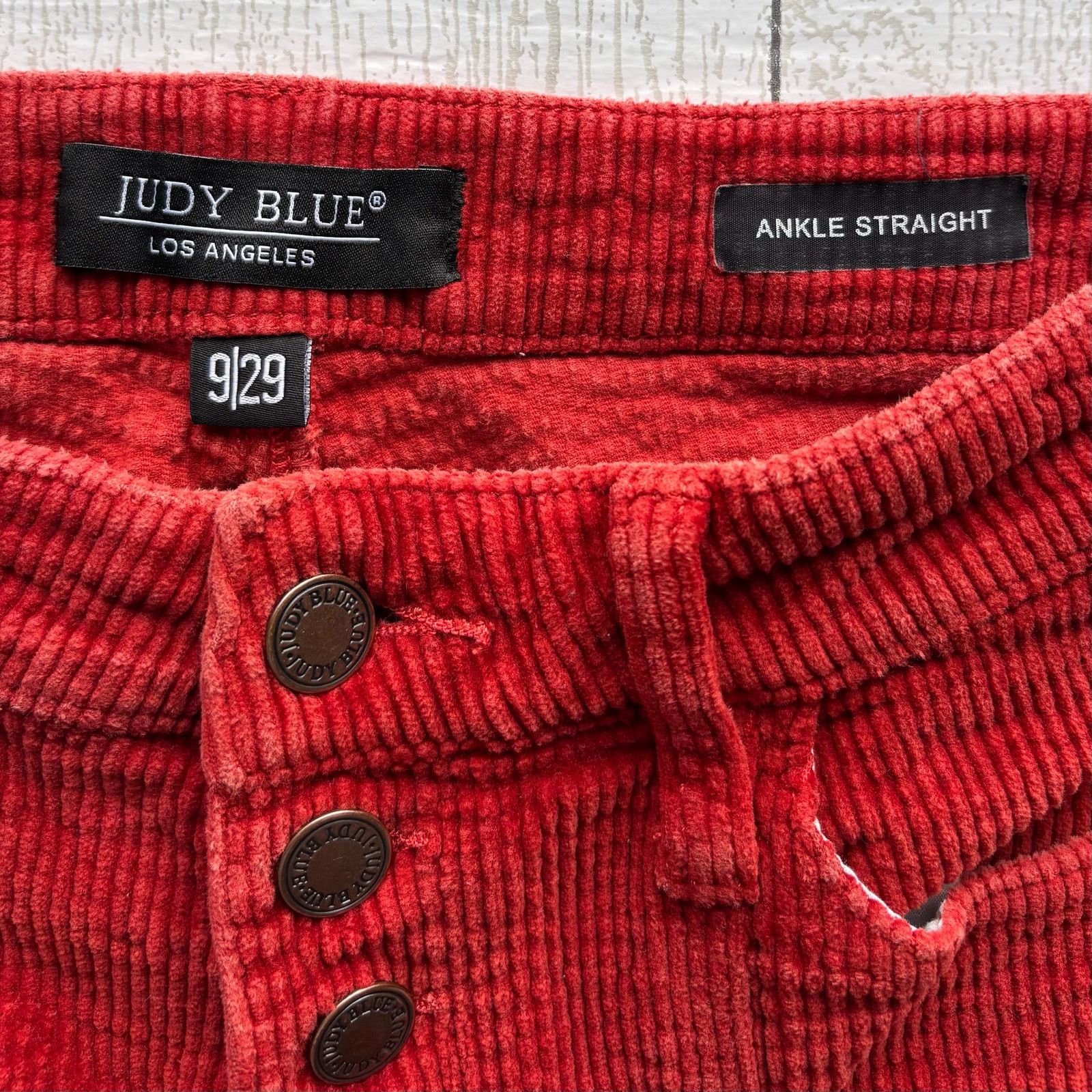 Judy Blue Judy Blue Rust Corduroy Straight Leg Ankle Pants Size 9/29 Size 23" - 3 Thumbnail