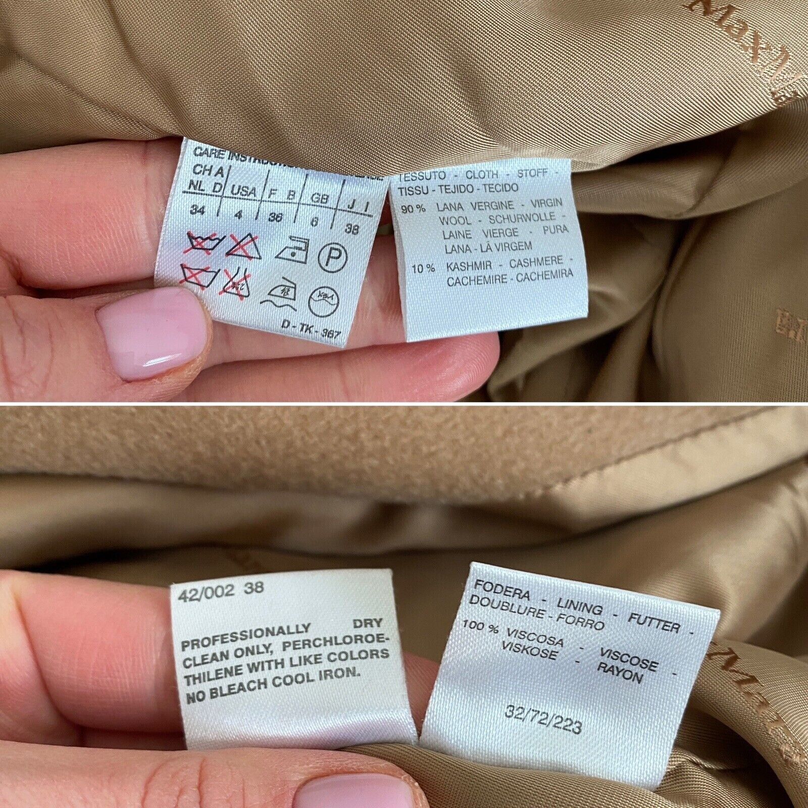 Max Mara Vintage Max Mara Iconic Camel Coat Double Breasted Cashmere Size S / US 4 / IT 40 - 23 Thumbnail