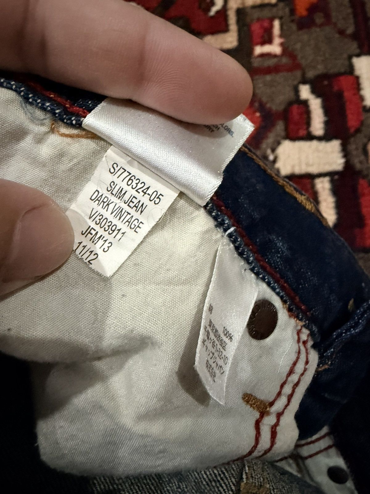 Old Navy Old Navy Slim Jean Dark Vintage Wash Distressed Jeans Size US 32 / EU 48 - 4 Thumbnail