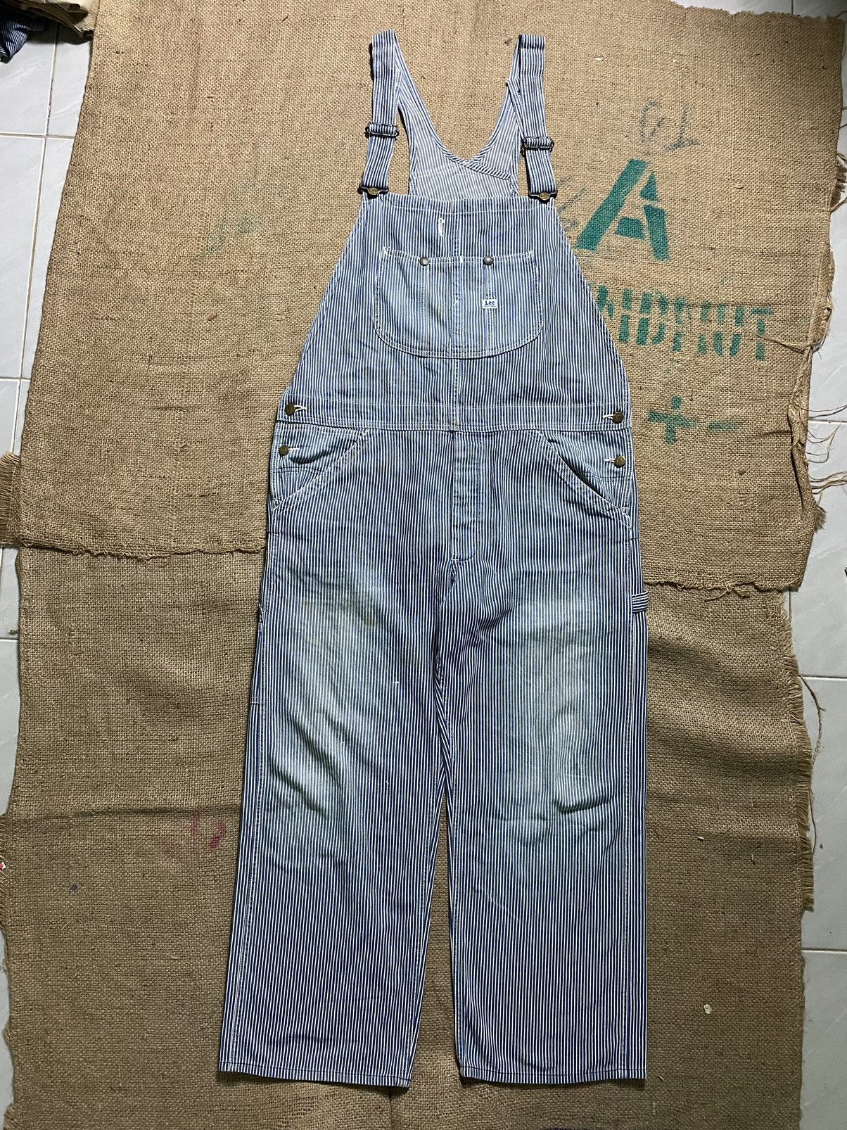 image of Lee Work Overall Hickory Big Size 36/42 in Navy, Men's