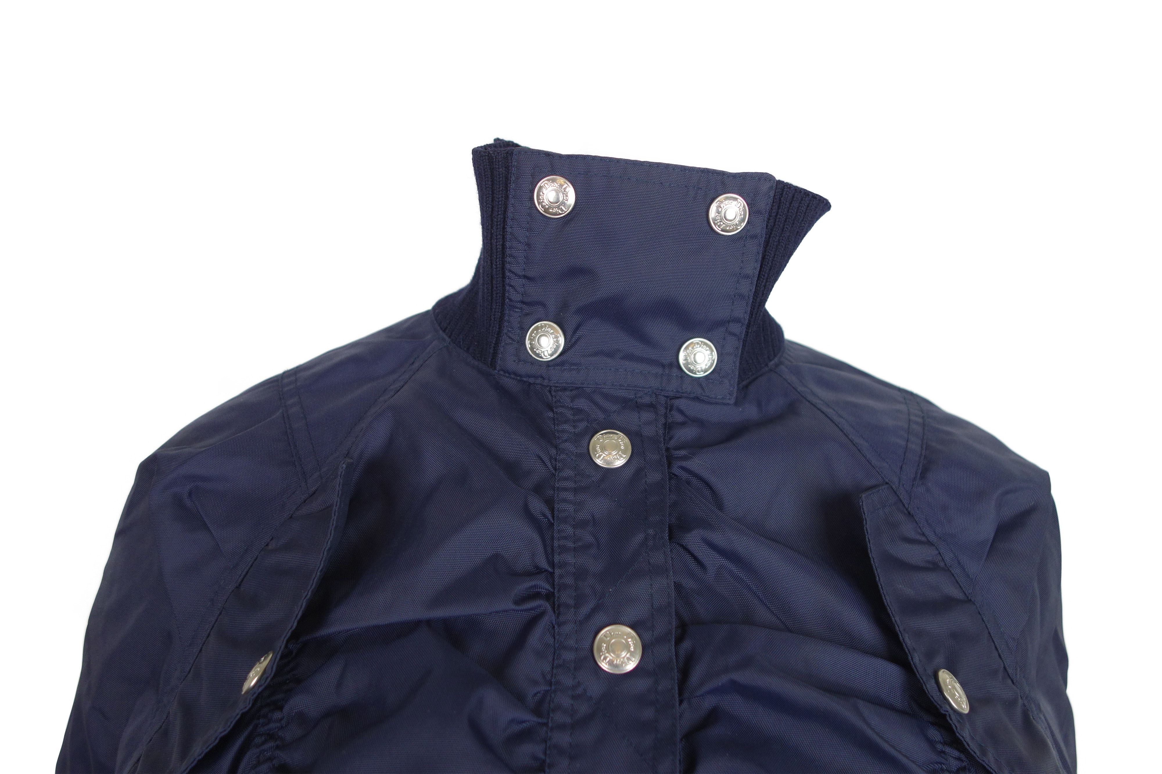 Dior Christian Dior Boutique Navy Blue Bomber Jacket 2004 Size S / US 4 / IT 40 - 11 Thumbnail