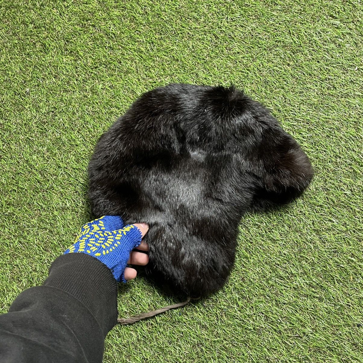 If Six Was Nine Vintage Black Fur Hat – Soft Winterwear with Big Texture Size ONE SIZE - 4 Thumbnail