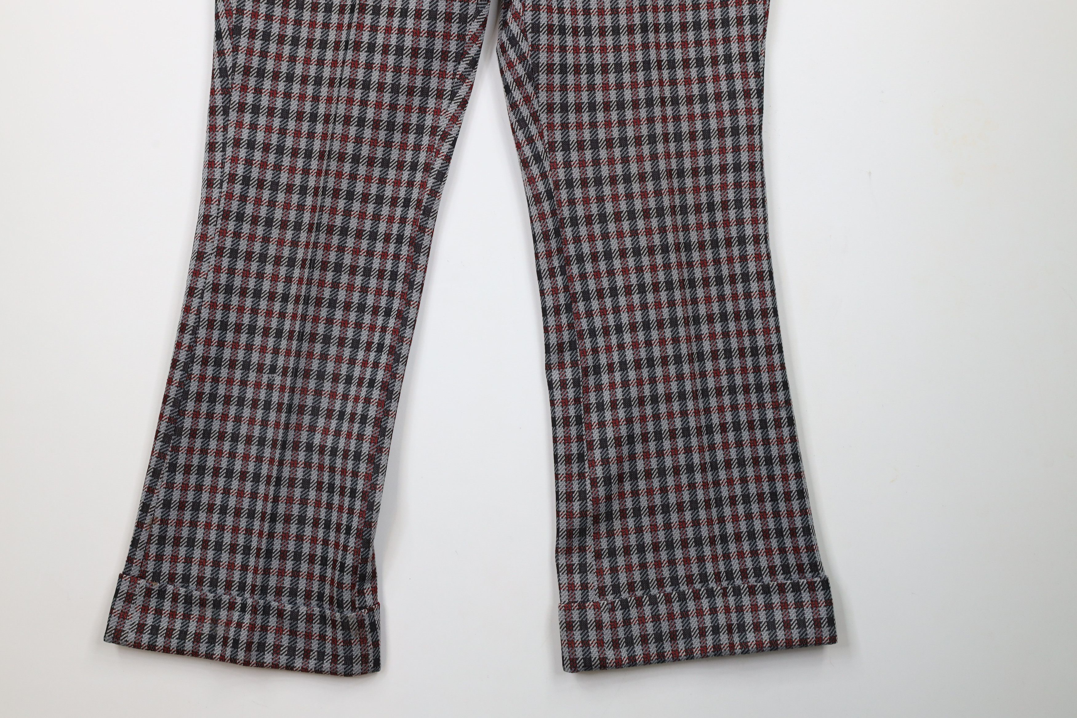 Vintage Vintage 70s Streetwear Cuffed Bell Bottoms Pants Plaid USA Size US 32 / EU 48 - 4 Thumbnail