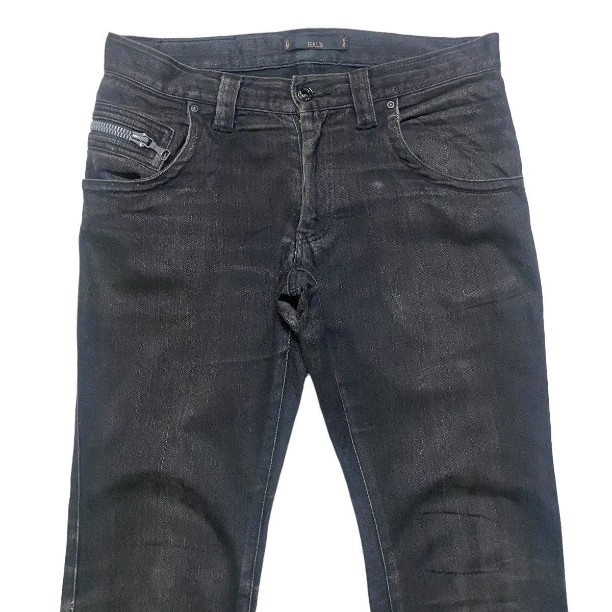 Japanese Brand HALB Black Assymetrical Denim Jeans Size US 30 / EU 46 - 3 Thumbnail