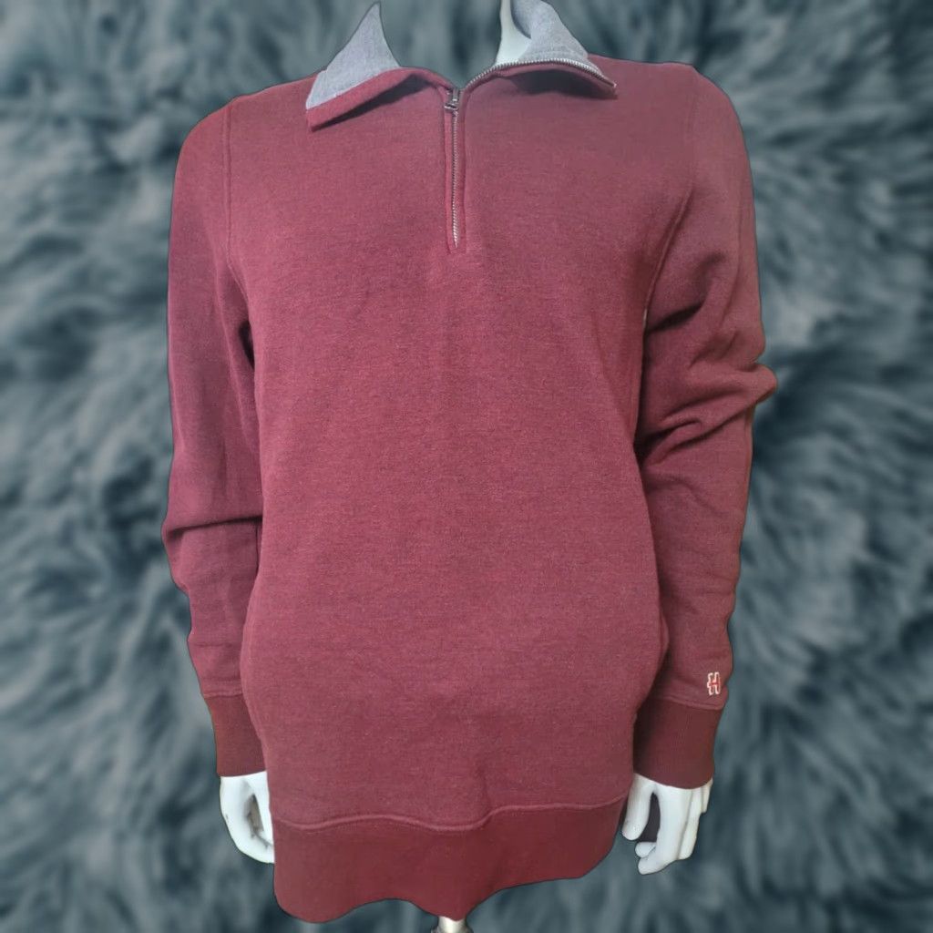 J Brand HOMAGE Sweater Pullover 1/4 Zip Red Maroon Long Sleeve Knits Men L Vintage 90s Retro Shirt? Size US L / EU 52-54 / 3 - 1 Thumbnail