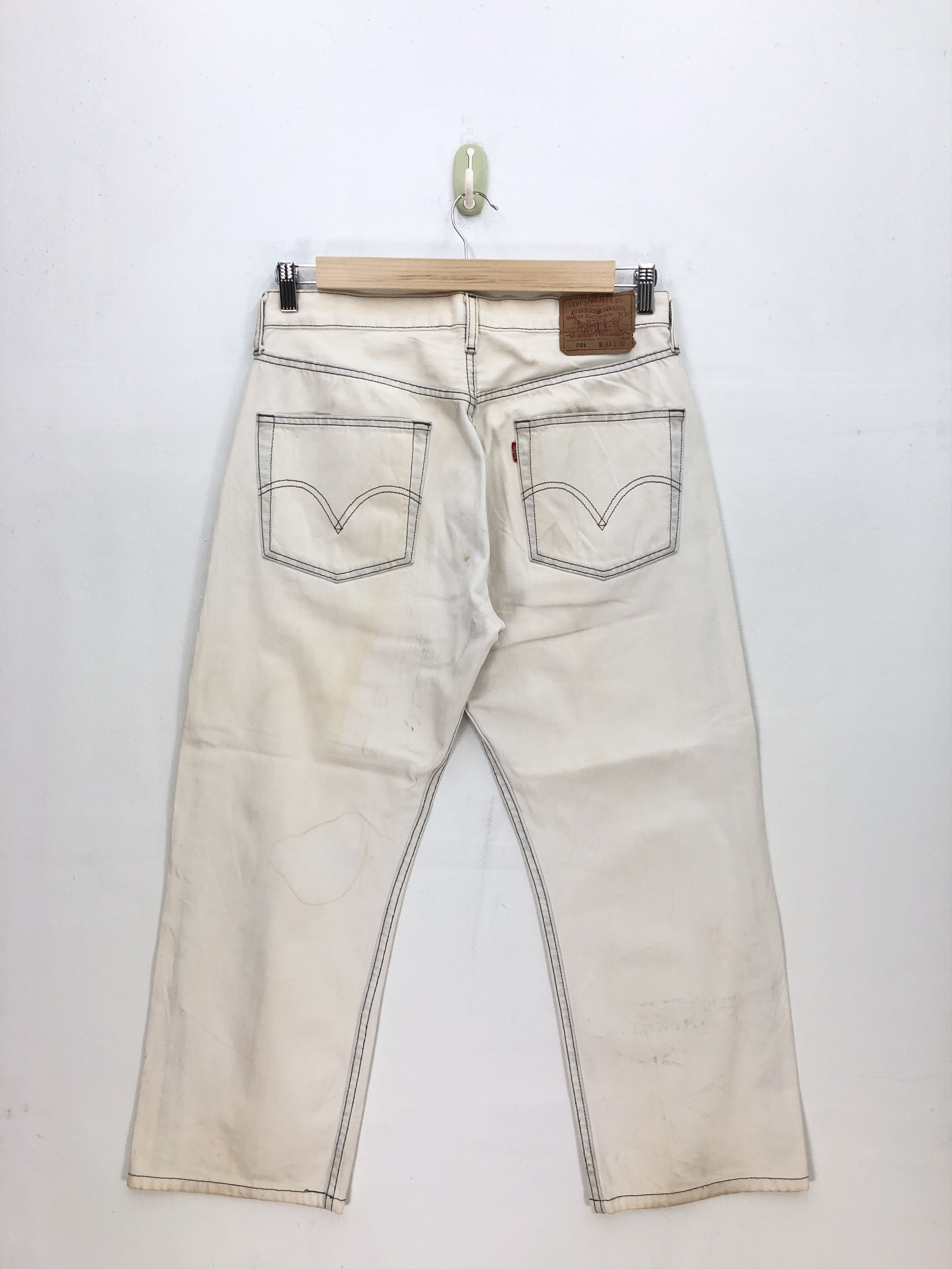 Levi's Vintage Levis 501 Light Wash Jeans Levi's 501 White Denim Size US 32 / EU 48 - 2 Thumbnail
