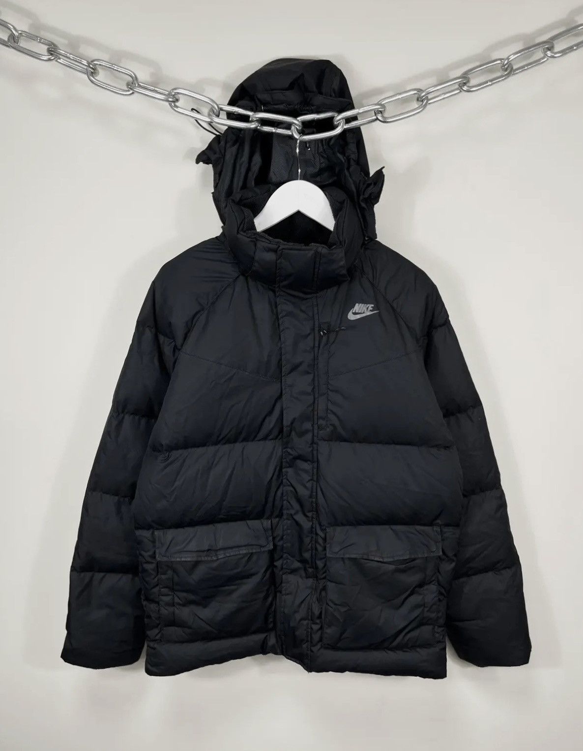 Nike Vintage Nike Y2K Drill 550 Hooded Down Puffer Jacket Size US M / EU 48-50 / 2 - 1 Thumbnail