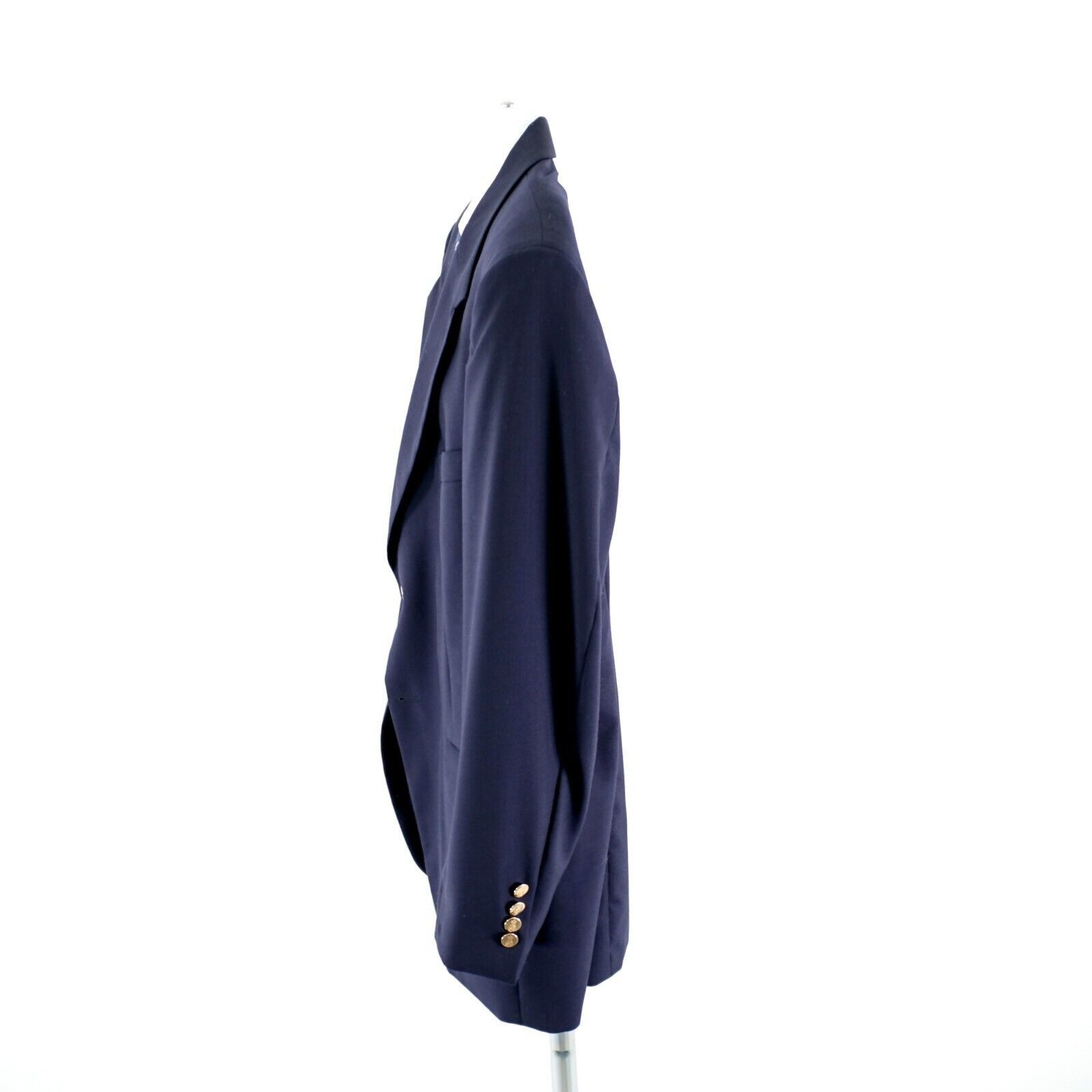Savile Row Savile Row Wool Blue 2 Gold Button Blazer 44R Size 44R - 7 Thumbnail