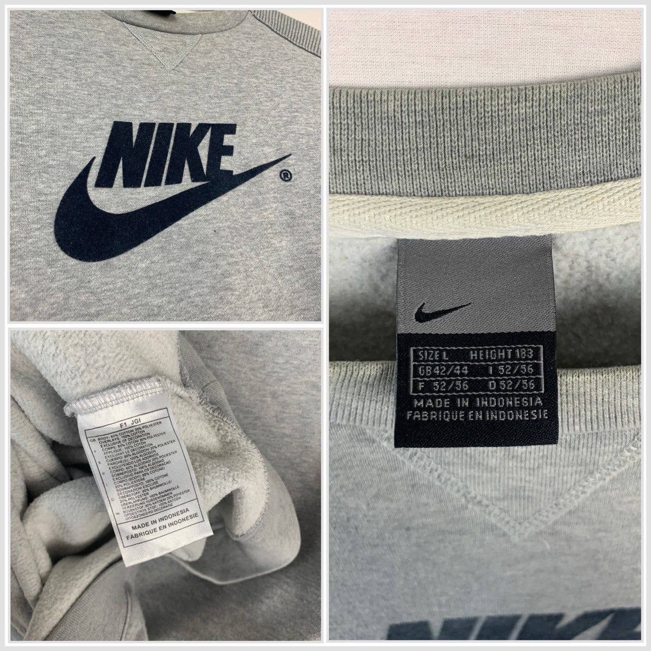 Nike × Vintage Vintage Nike Sweatshirt Big Logo Baggy Swoosh y2k 90s Size US L / EU 52-54 / 3 - 6 Thumbnail