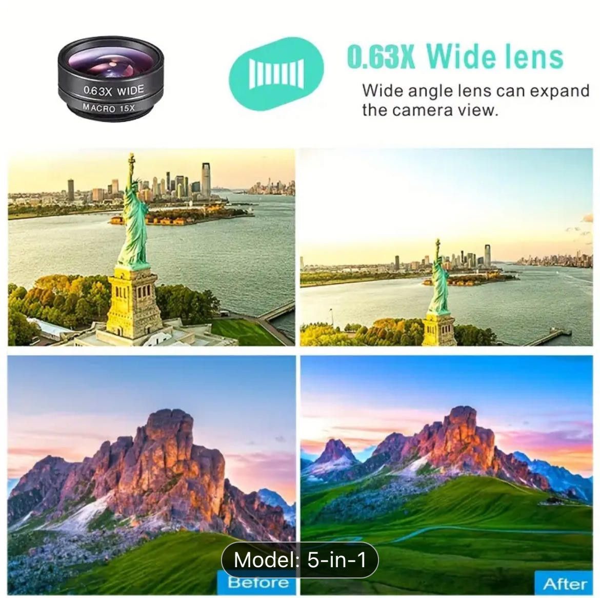 Designer 5-in-1 Mobile Phone Lens Set for Photography Size ONE SIZE - 5 Thumbnail