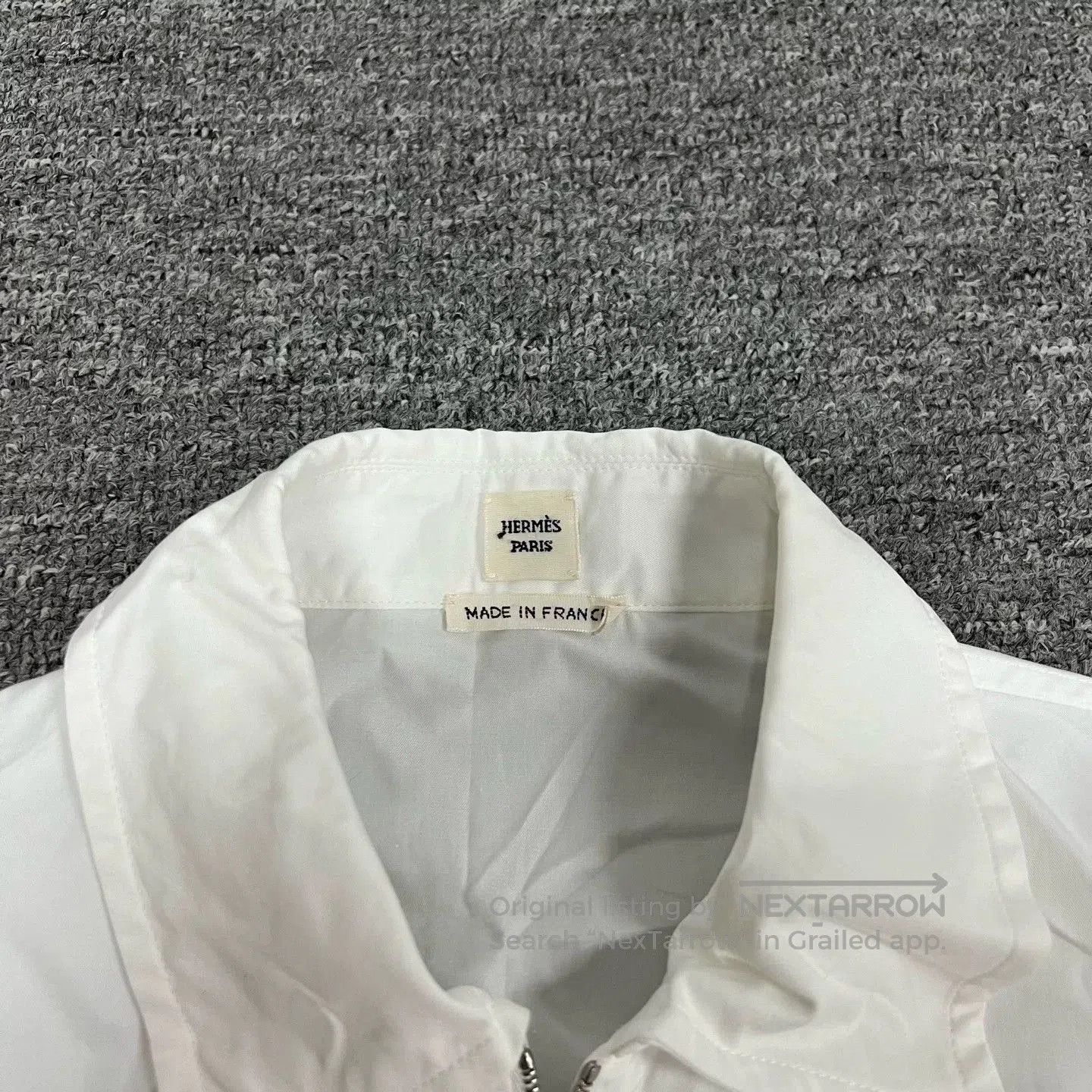 Hermes Hermes White Cotton Zip Shirt Jacket. Size XS / US 0-2 / IT 36-38 - 3 Thumbnail