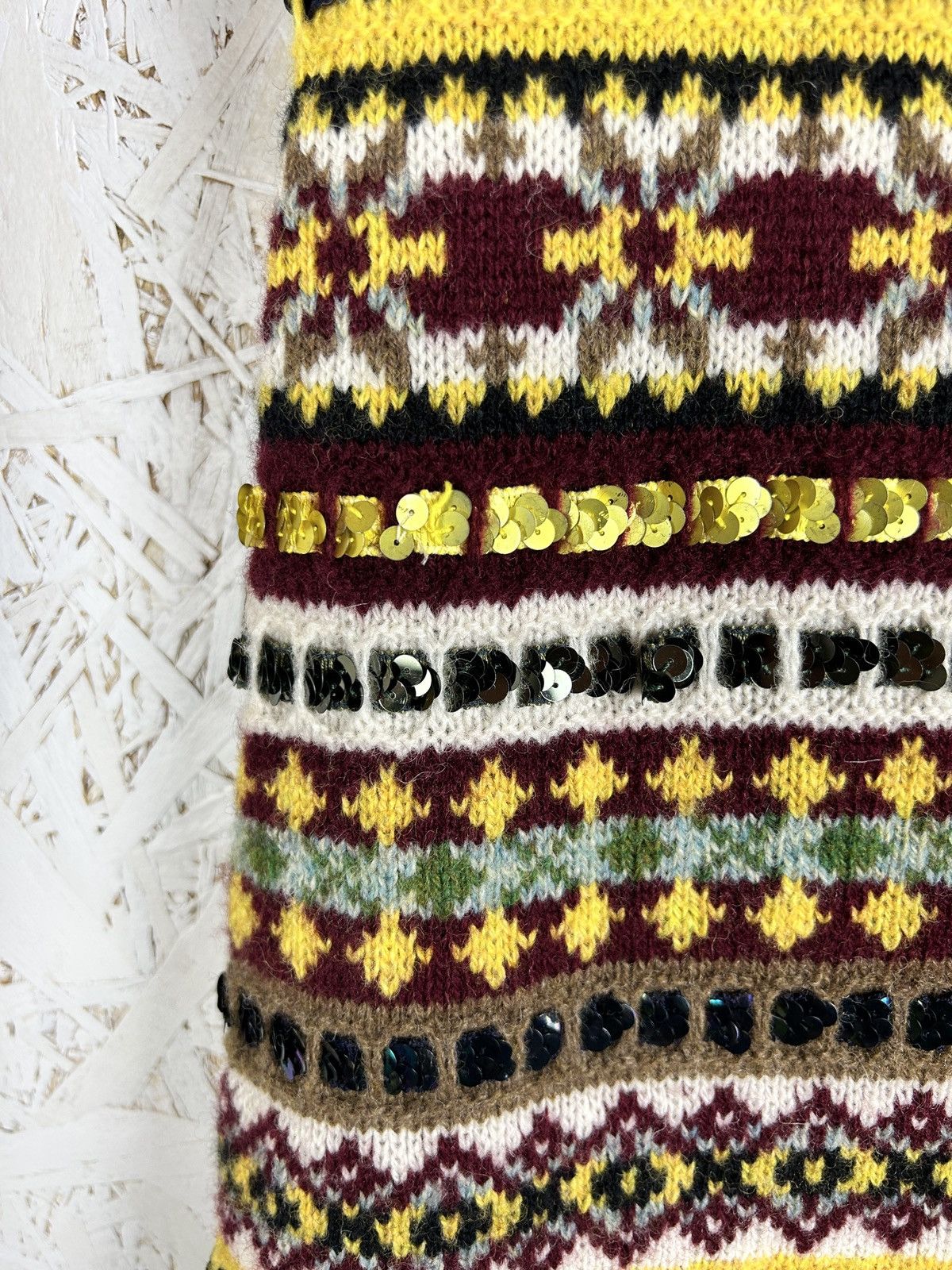 Jean Paul Gaultier Jean Paul Gaultier AW 1999 Fair Isle Wool Maxi Sweater Dress Size L / US 10 / IT 46 - 3 Thumbnail