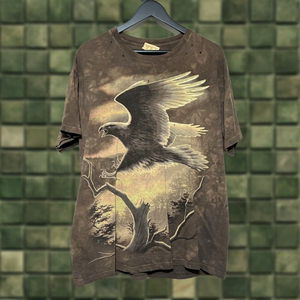 The Mountain VINTAGE The Mountain Eagle Nature Tie Dye T Shirt Brown Size L Mens Shirts 90s Animals Nature Vintage Size US L / EU 52-54 / 3 - 1 Thumbnail