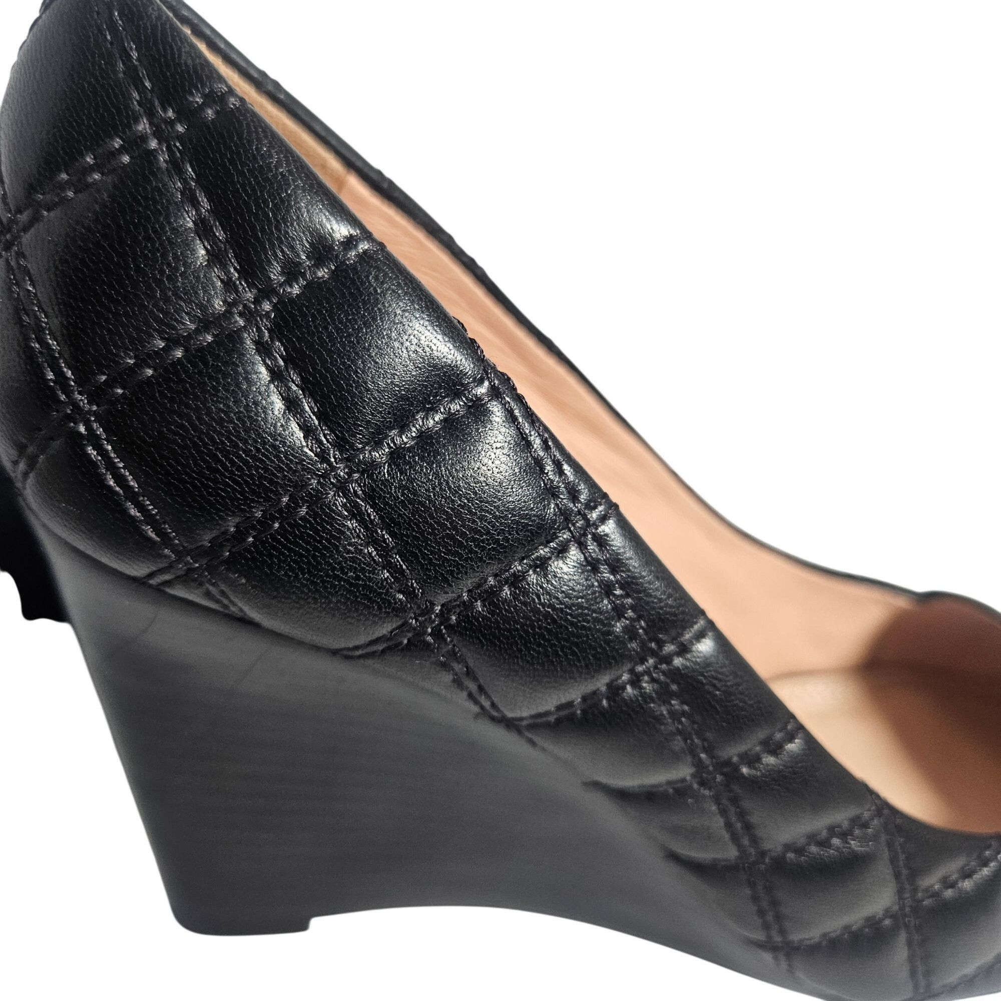 Tory Burch Tory Burch Womens Quilted Leather Wedges Black 7.5M | Quiet Size US 7.5 / IT 37.5 - 6 Thumbnail
