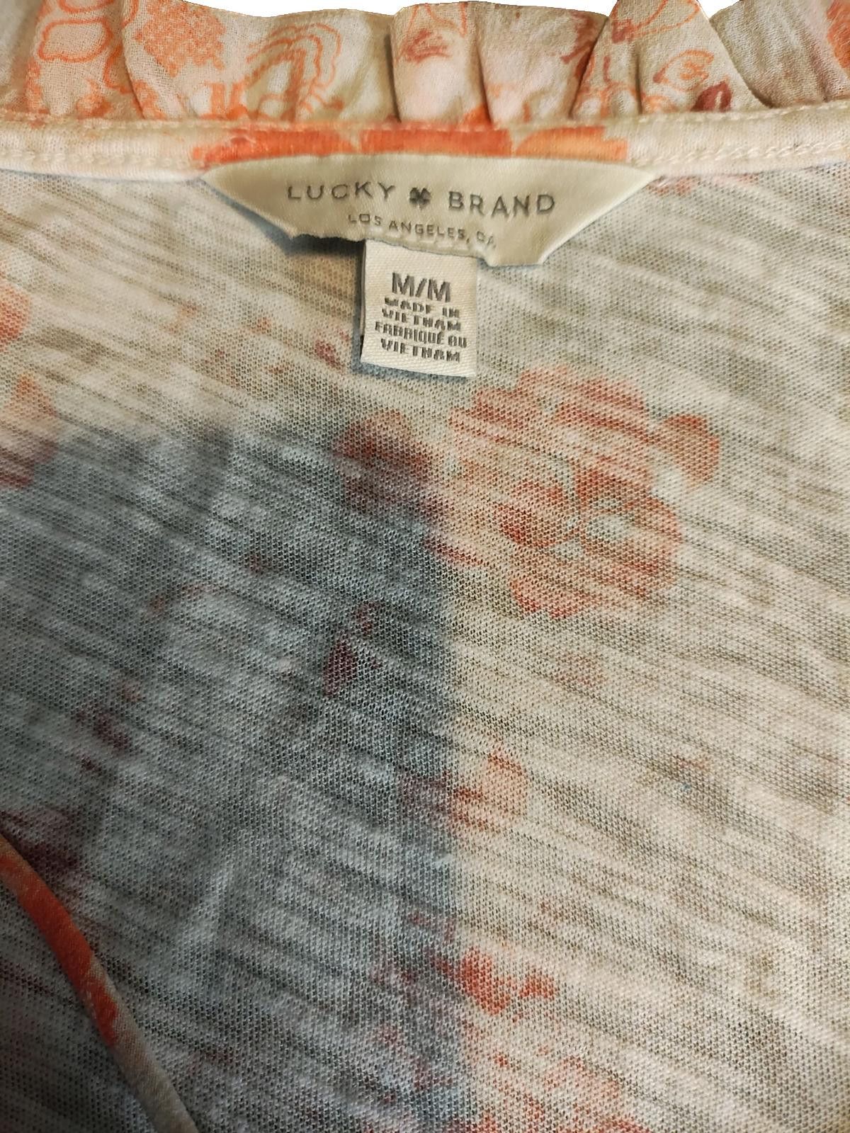 Lucky Brand The Lucky Brand Floral Blouse with Ruffled Sleeves Size M / US 6-8 / IT 42-44 - 6 Thumbnail