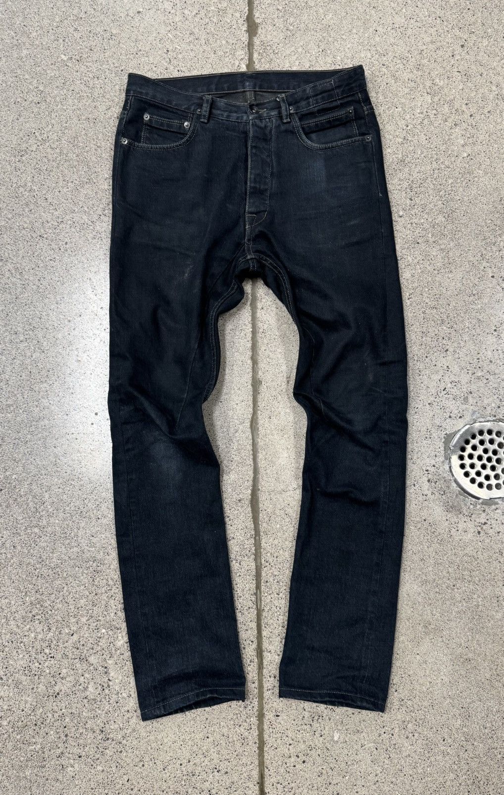 Rick Owens Rick Owens DRKSHDW Raw Blue ‘Torrence Cut’ Denim Size US 29 - 1 Thumbnail