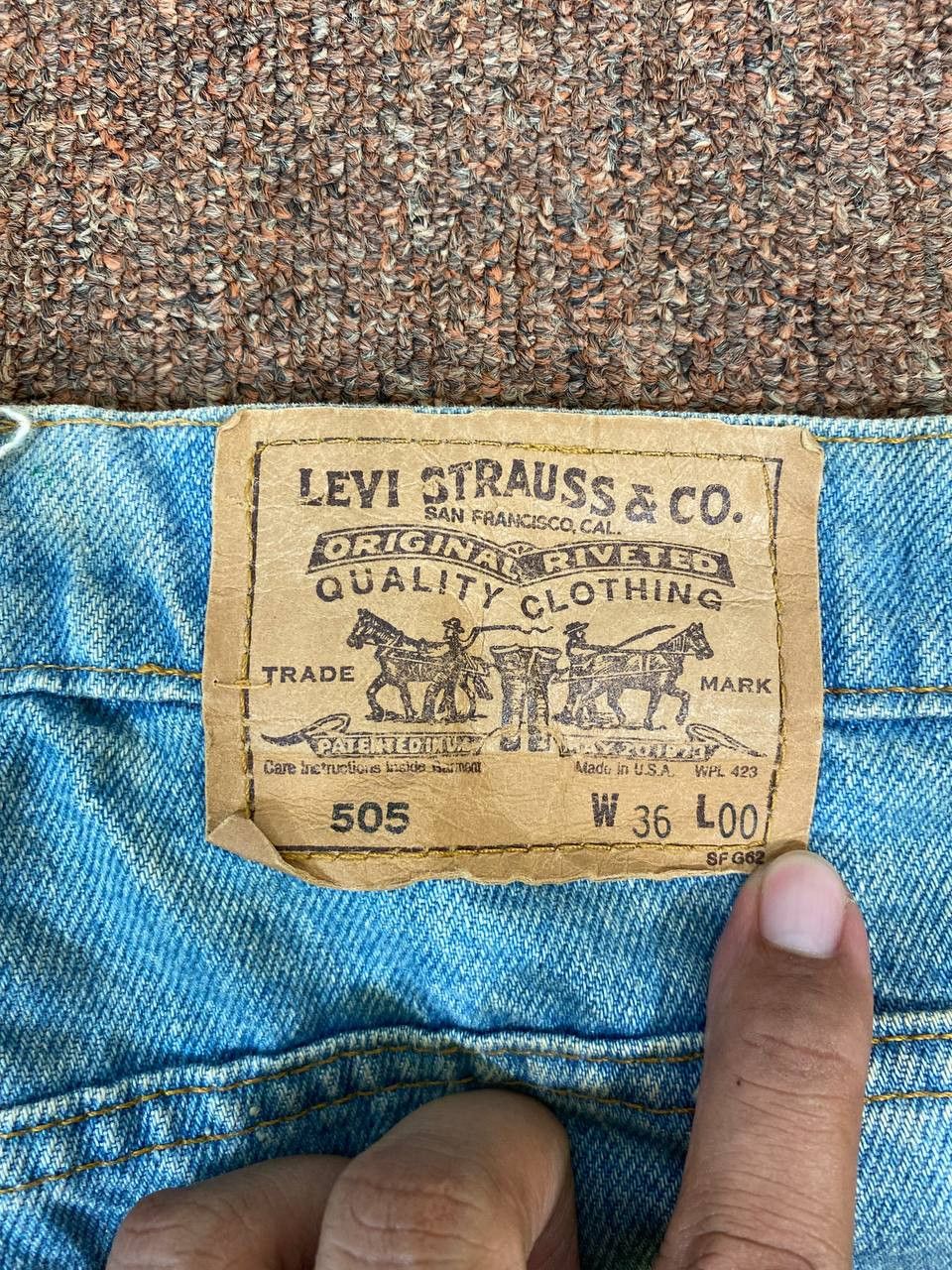 Levi's vintage levis 505 orange tab short denim nice design Size US 36 / EU 52 - 4 Thumbnail