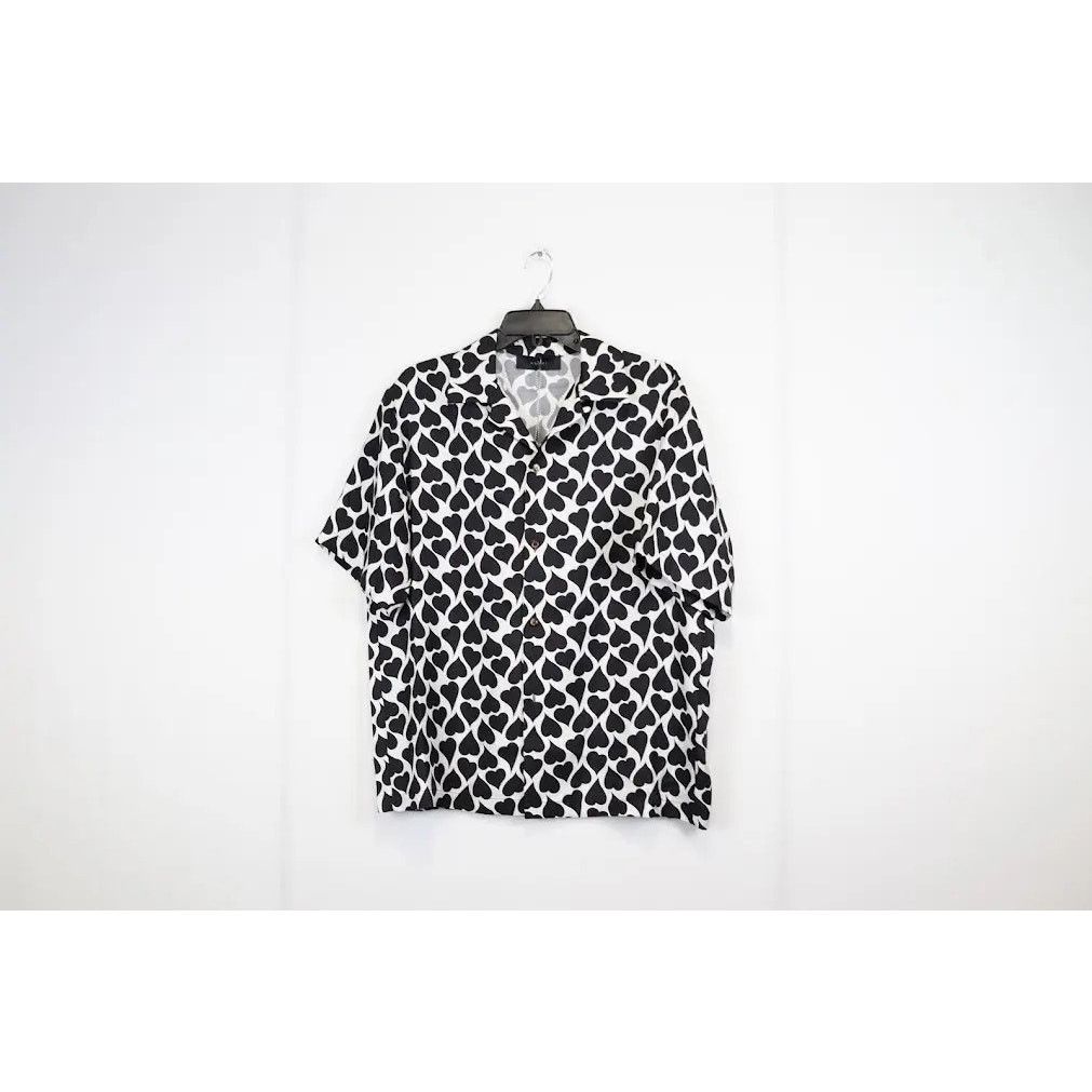 Amiri o1rshd1 Love Hearts STW Bowling Shirt in Black/White Size US M / EU 48-50 / 2 - 3 Thumbnail
