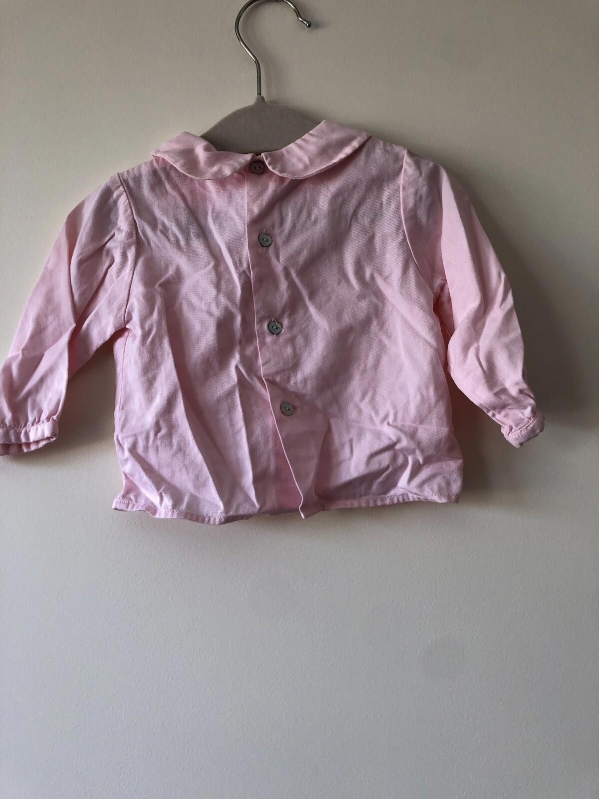Designer Jacadi Pink Long Sleeve Baby Girl Shirt Size 6M Size US XXS / EU 40 - 3 Thumbnail