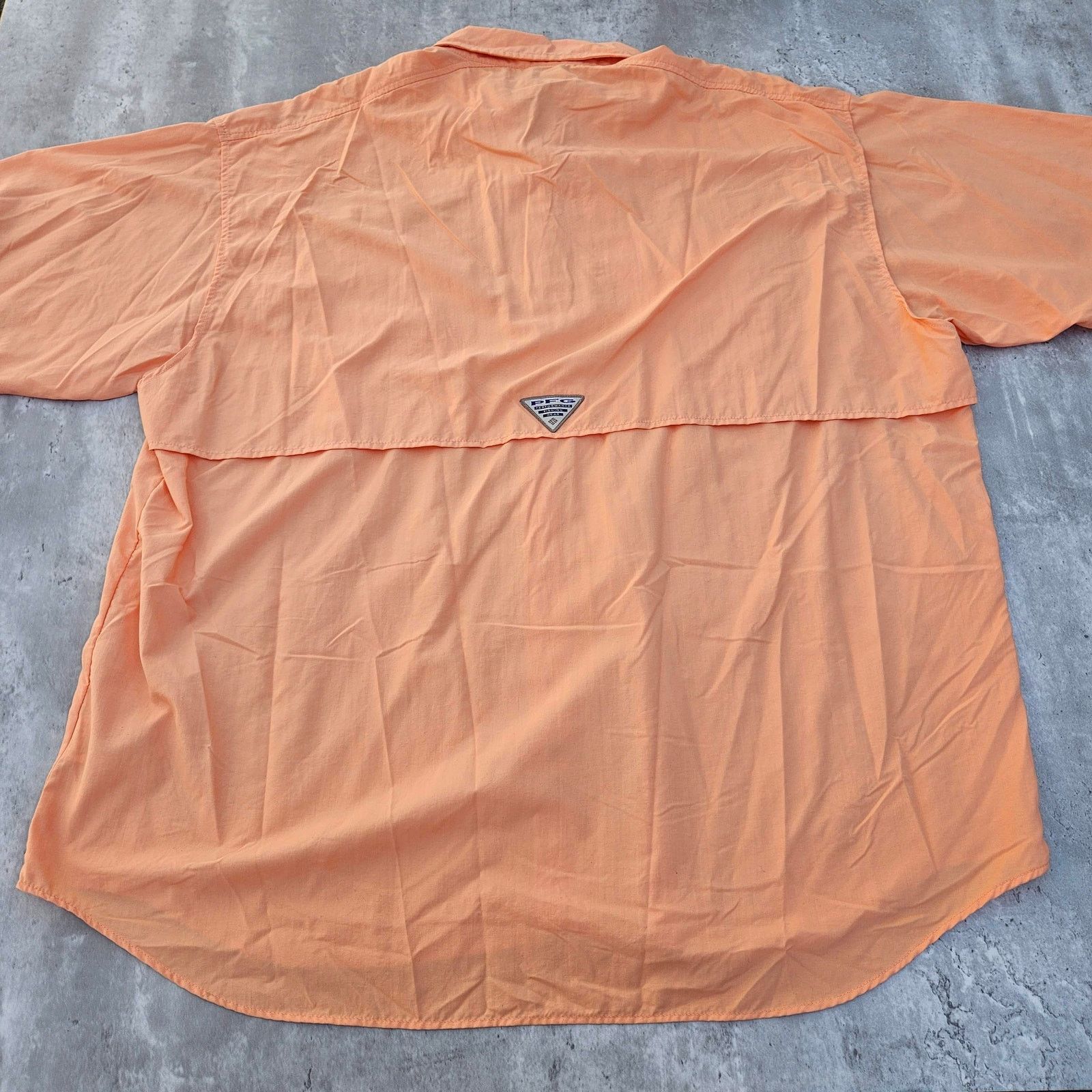 Fruit Of The Loom Columbia PFG Bahama Shirt Orange Vented Fishing Mens XXL Size US L / EU 52-54 / 3 - 7 Thumbnail