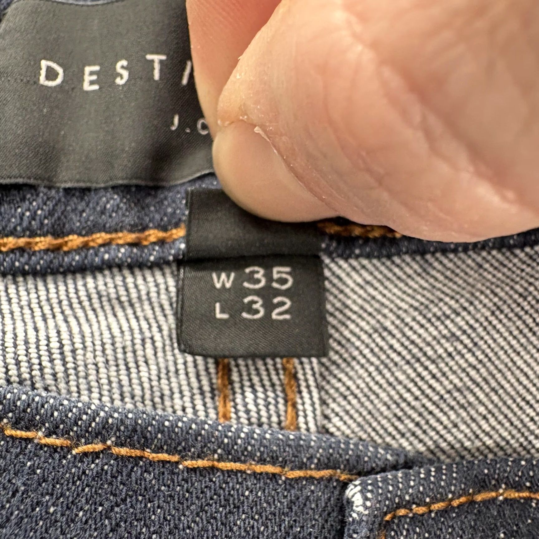 J.Crew J.Crew 484 Jeans Mens 35x32 Dark Blue Stretch Denim Pants Slim Straight Regular Inseam 31 Zip Pocket Logo Vintage No Size US 35 - 7 Thumbnail