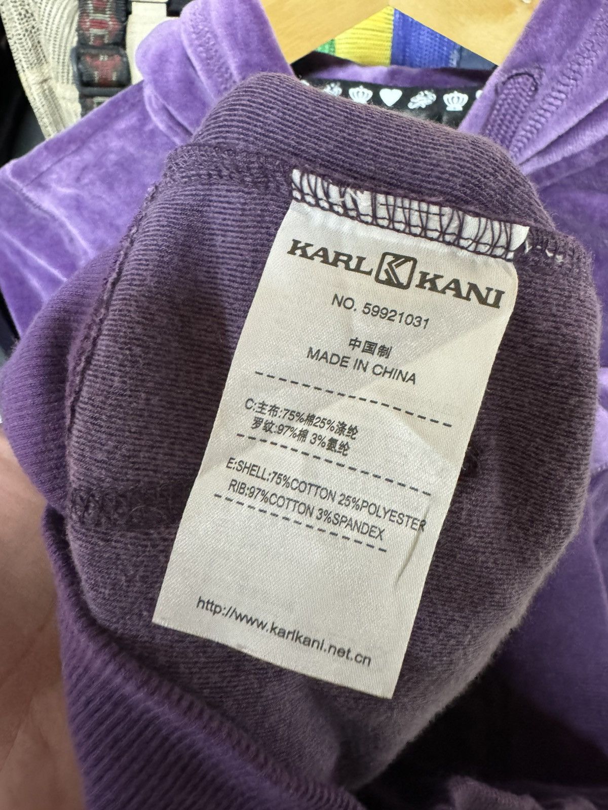 Karl Kani × Vintage Y2K Velvet Karl Kanie Hoodie Size XS / US 0-2 / IT 36-38 - 4 Thumbnail