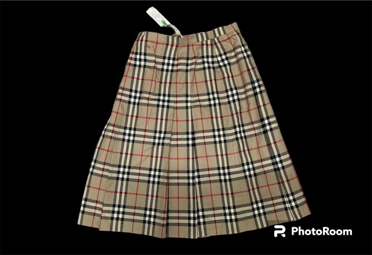 Burberry 90s BURBERRYS NOVA-CHECK WOOL MIDI SKIRT RARE Size 27" / US 4 / IT 40 - 2 Thumbnail