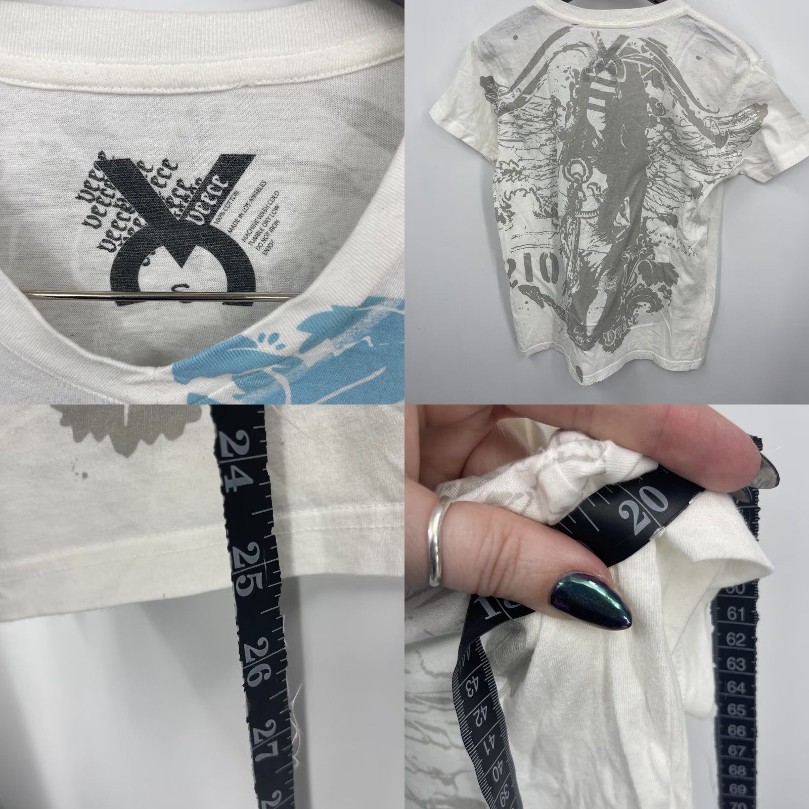 Vintage VINTAGE Veece T-Shirt Mens Small White Graphic Angel Fairy 1980s Cotton Shirt Adult Small Angel Fairy Mens Size US S / EU 44-46 / 1 - 8 Thumbnail