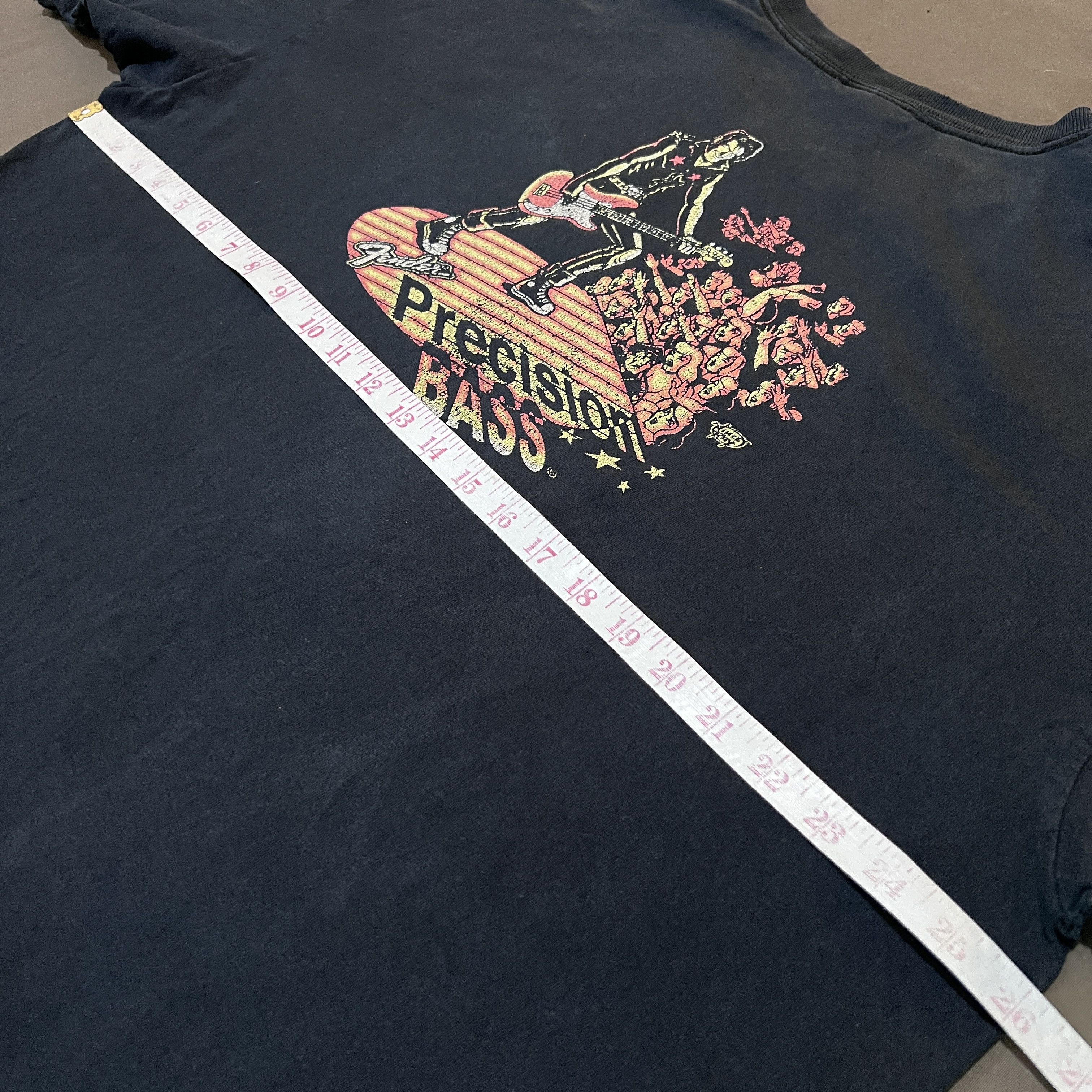 Band Tees × Vintage Vintage Y2K Fender Precision Bass Guitar Promo Tee 2XL Faded Size US XXL / EU 58 / 5 - 15 Thumbnail