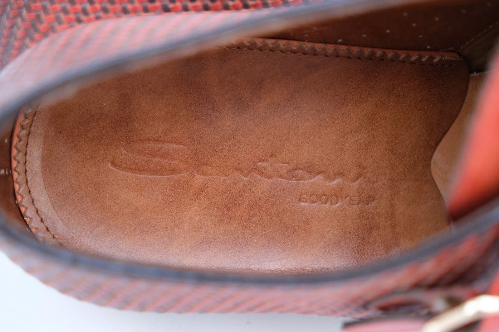 Santoni Santoni Red Woven Double Monk Strap EU 40 / UK 6 / US 7 Size US 7 / EU 40 - 5 Thumbnail