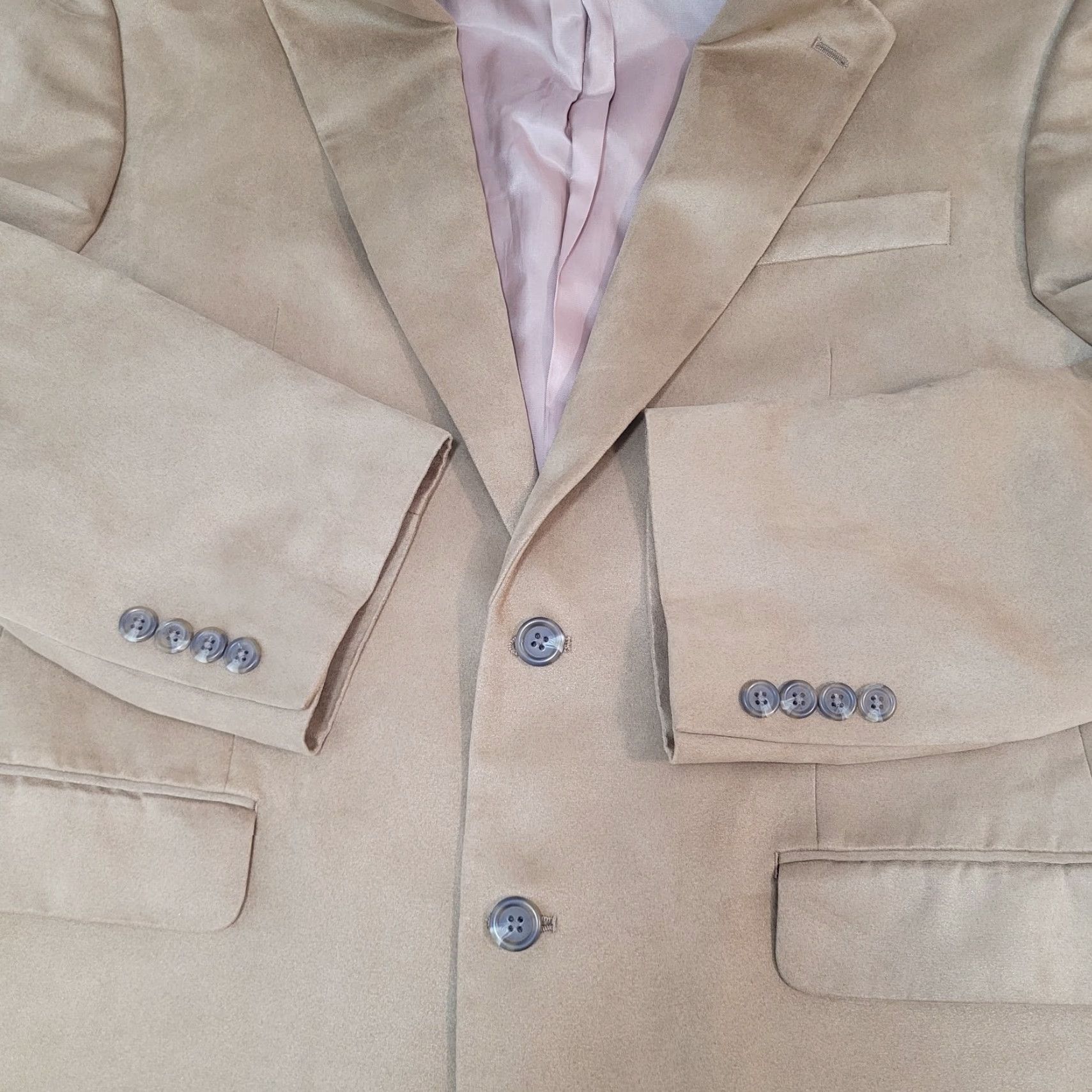 Chaps Chaps Ralph Lauren Tan Microfiber 2 Button Vented Notch Blazer Jacket Size 42 Size 42R - 7 Thumbnail