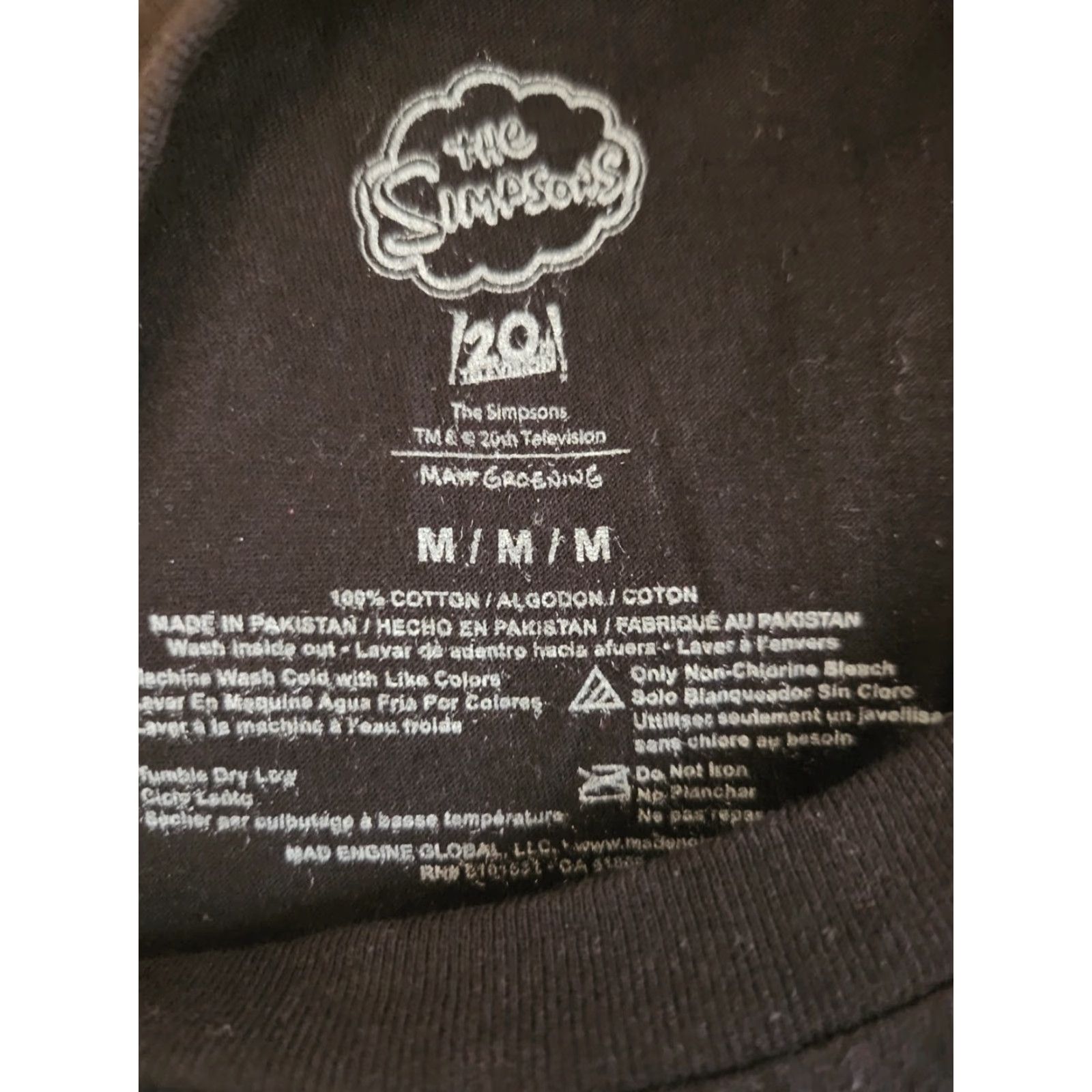 Vintage The Simpsons T-Shirt Black Crew Neck Short Sleeve Double-Sided Homer Eating Donut Graphic Print Size M Mens Size US M / EU 48-50 / 2 - 4 Thumbnail