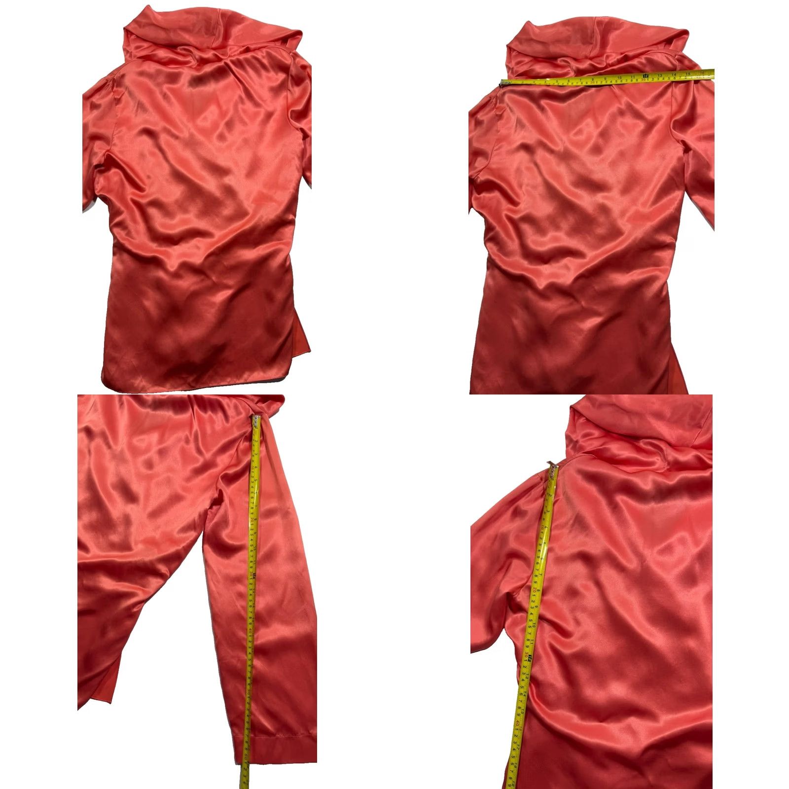 Giorgio Armani Giorgio Armani Women's Orange Satin Draped Hooded Wrap Blouse Size 42 BNWT Satin Blouse Hooded V-Neck Pullover Long Sleeve Solid Orange Women 42 Size M / US 6-8 / IT 42-44 - 9 Thumbnail