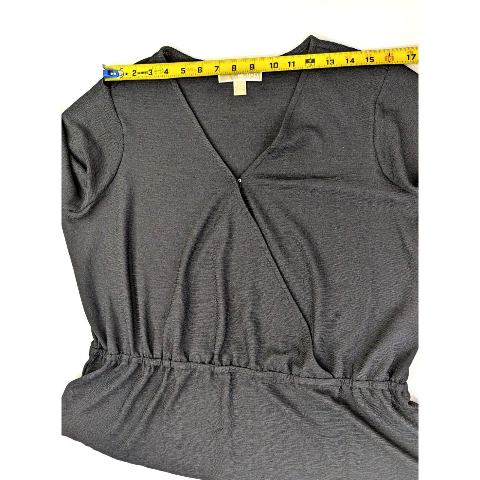 Michael Kors Michael Kors Shirt XL Black V-Neck 3/4 Sleeve Peplum Women Relaxed" Size XL / US 12-14 / IT 48-50 - 7 Thumbnail