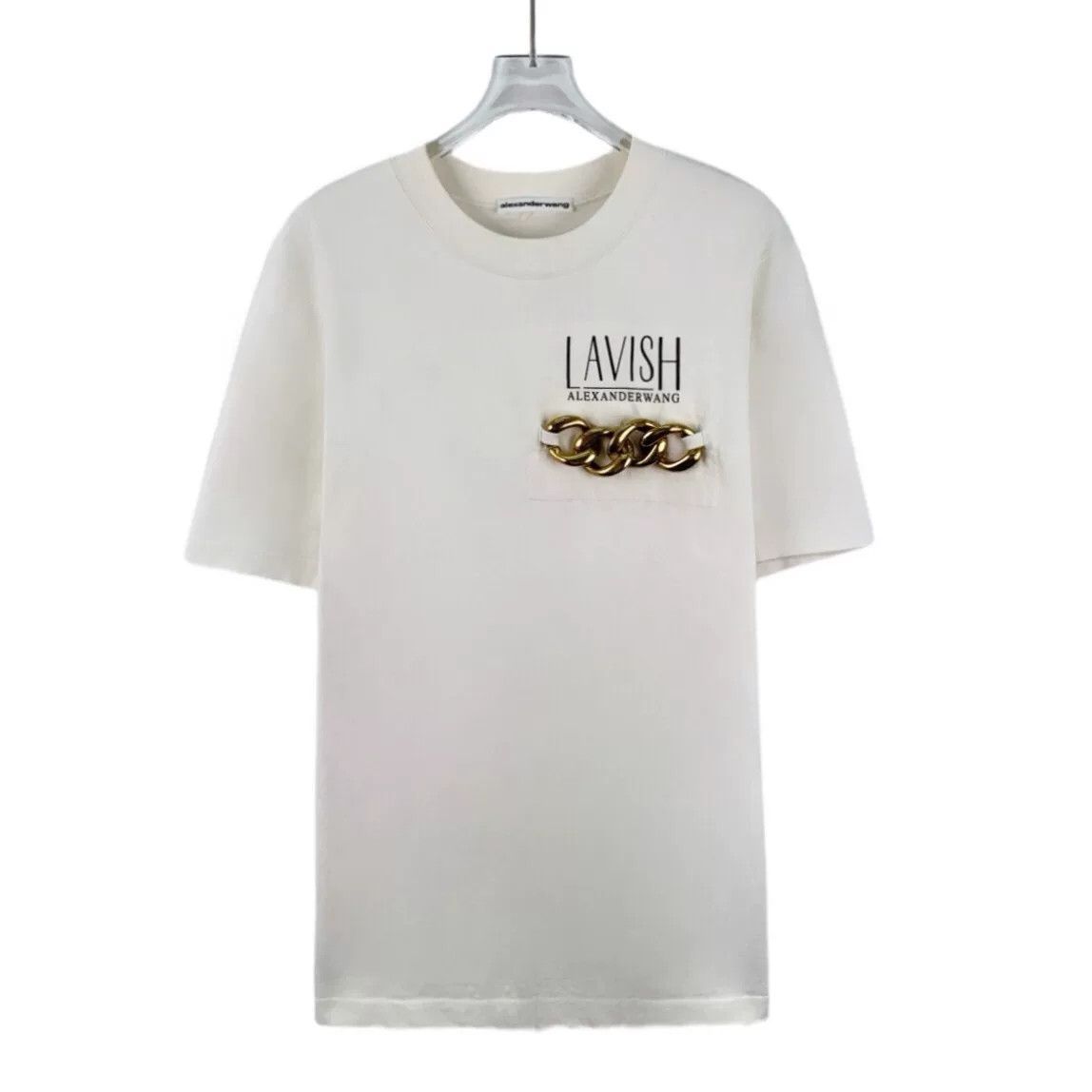 Alexander Wang Alexander Wang Letter Chain Cotton T-Shirt Size S / US 4 / IT 40 - 1 Thumbnail