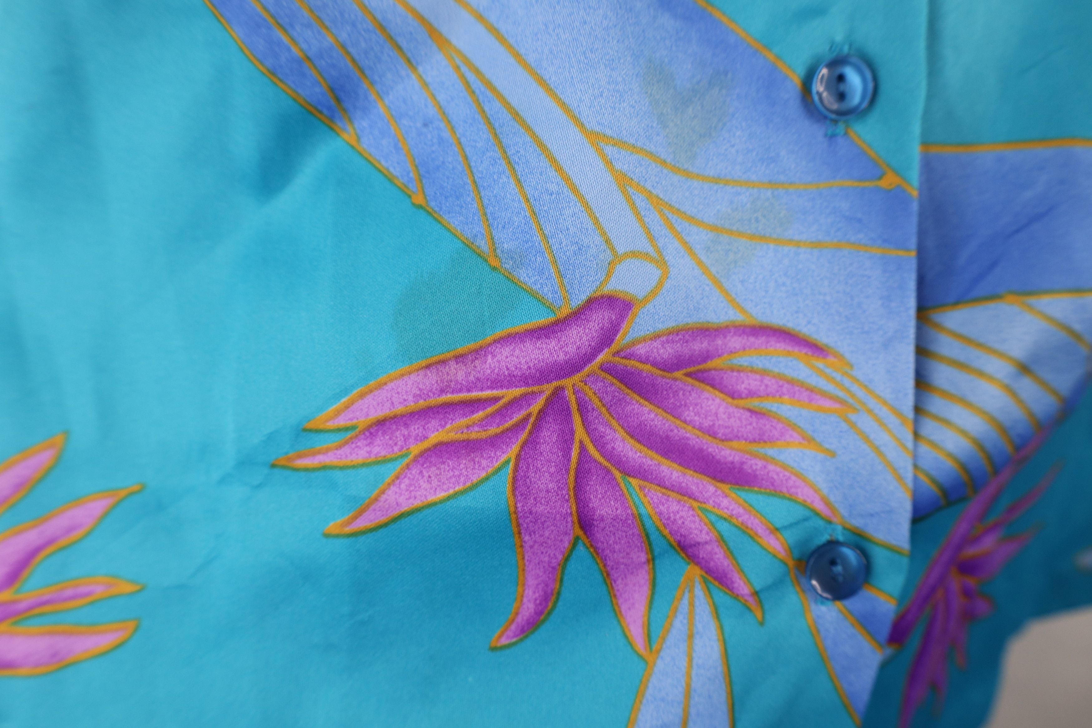 Vintage Vintage 70s Hilo Hatties Flower Hawaiian Button Shirt USA Size L / US 10 / IT 46 - 7 Thumbnail