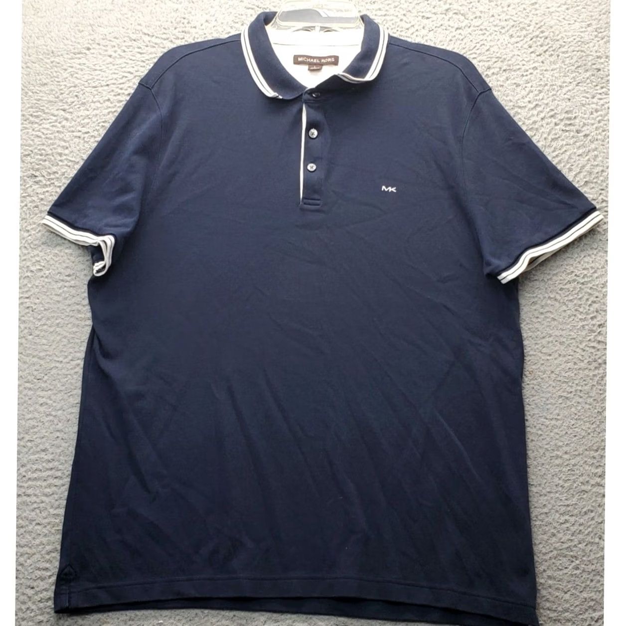 Michael Kors Michael Kors Polo Shirt Mens L Multi Ribbed Trim Sleeves & Collared Logo Popover Polo Shirt Mens L Multicolor Slim Fit Size US L / EU 52-54 / 3 - 2 Thumbnail