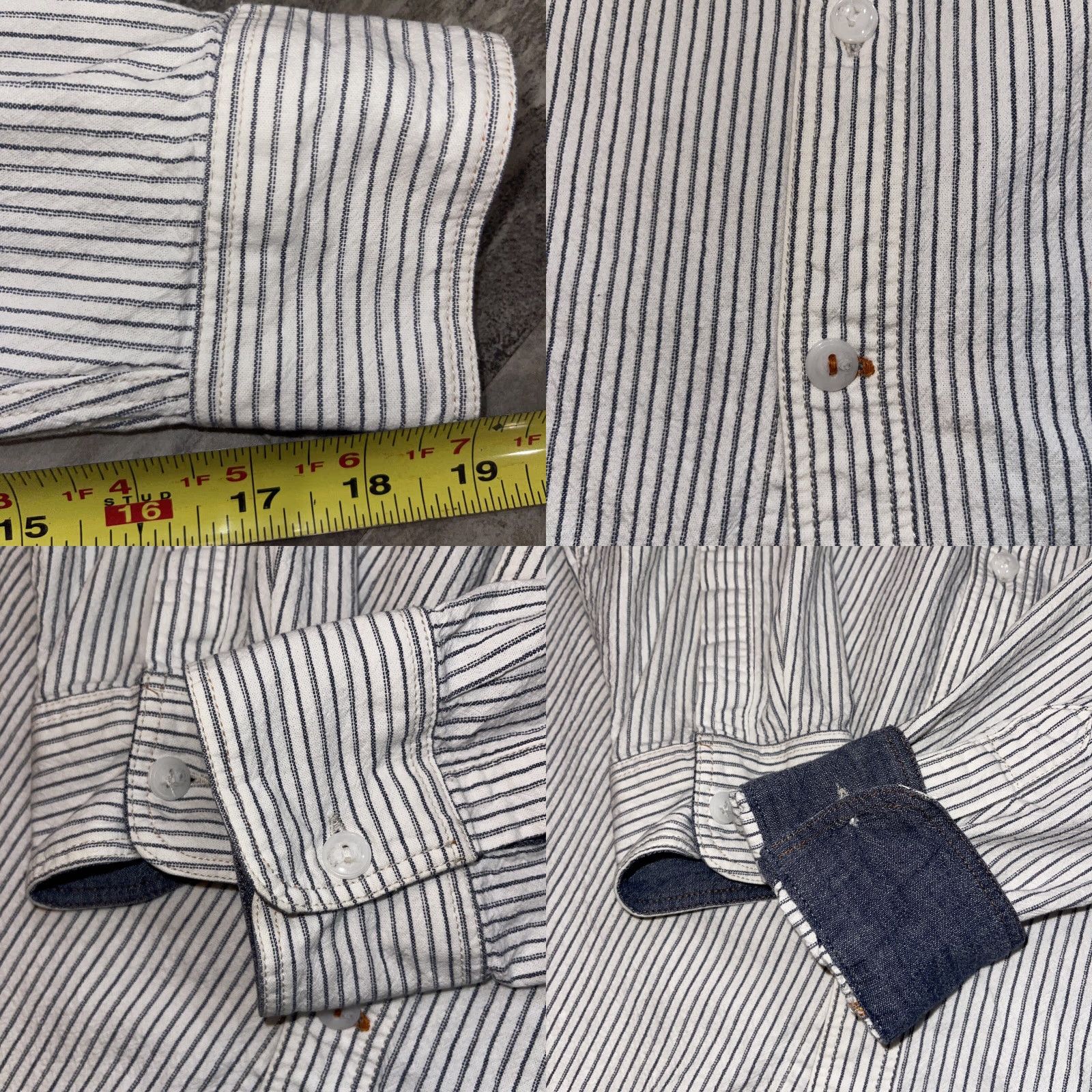 Dockers DOCKERS Shirt Men M Blue White Pinstripe Long Sleeve Button-Up Casual Dress All Seasons Size US M / EU 48-50 / 2 - 8 Thumbnail