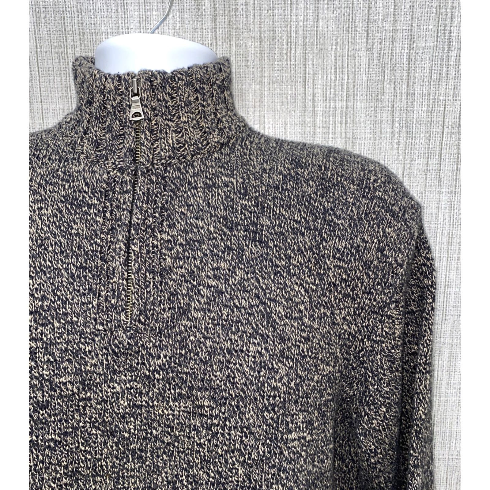 Polo Ralph Lauren Polo Ralph Lauren Sweater Shirt 1/2 Zip Pullover Mens L Beige/Black Cotton Size US L / EU 52-54 / 3 - 2 Thumbnail