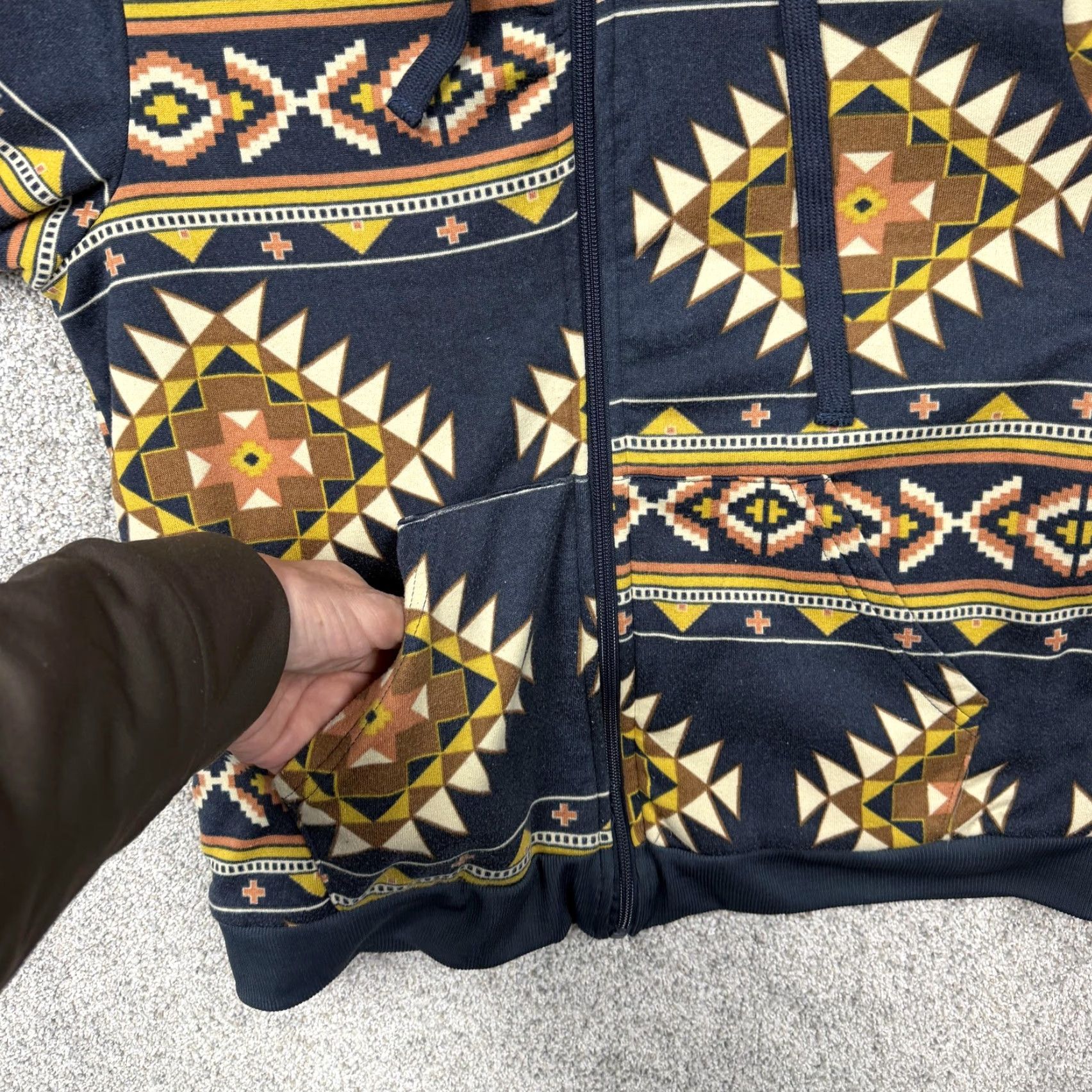 Vintage Canyon Creek Hoodie Womens L Blue Aztec Sherpa Lined Full Zip Fleece Southwest Size L / US 10 / IT 46 - 5 Thumbnail