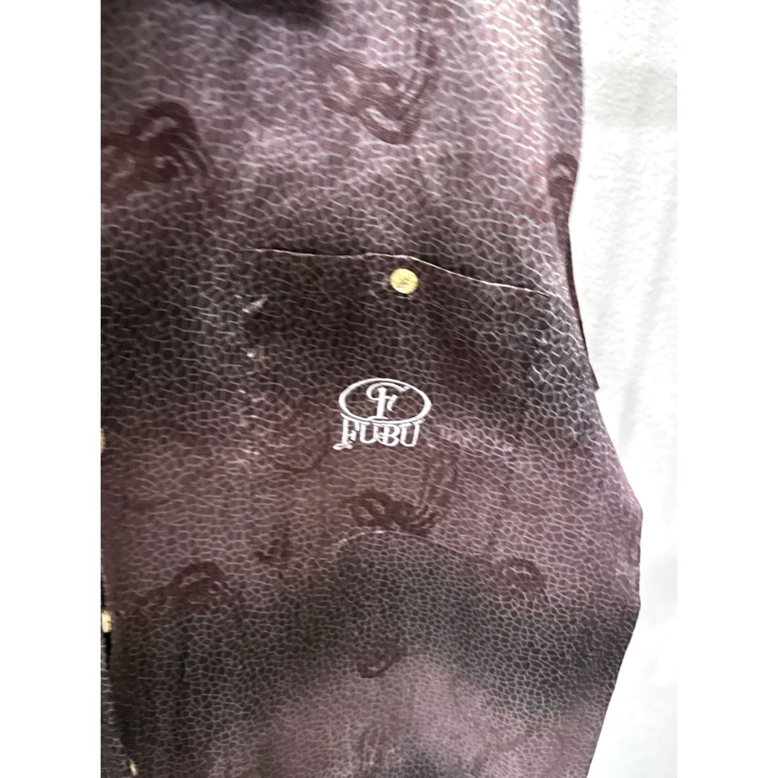 Fubu Fubu Satin Back Panel Snake Artwork BUTTON UP SHIRT large L Mens Size US L / EU 52-54 / 3 - 7 Thumbnail