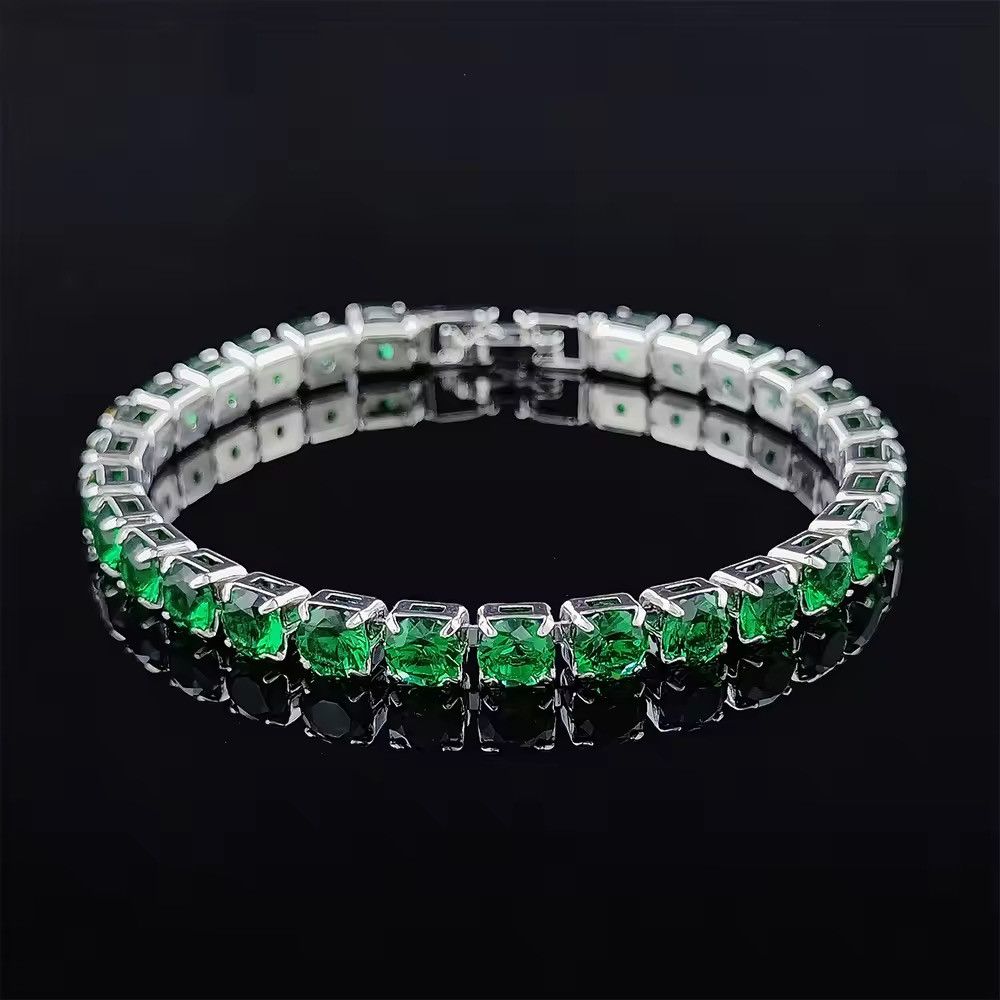 Vintage Green Zirconia Stone Bracelet Size ONE SIZE - 2 Thumbnail