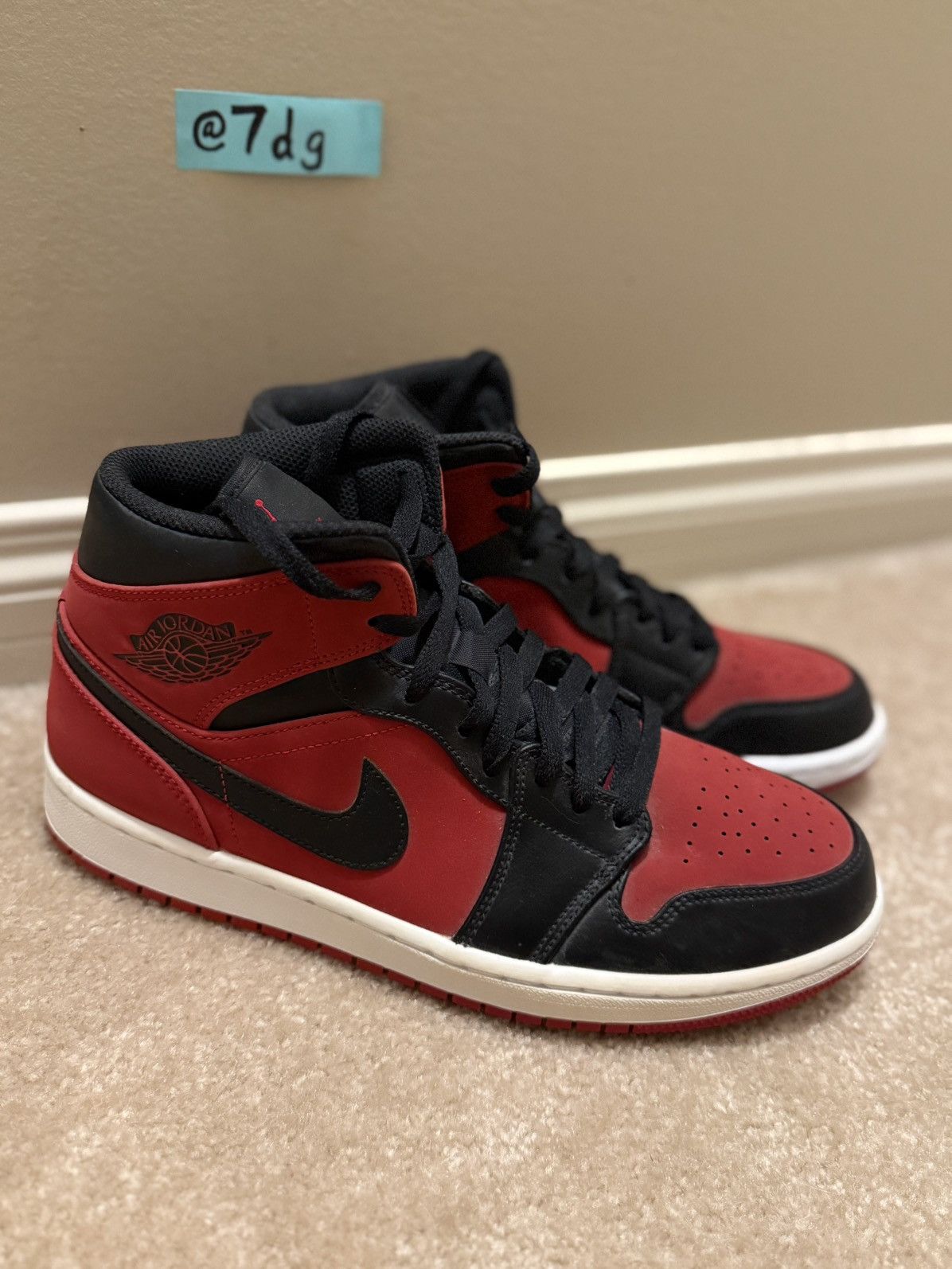 Jordan Brand Air Jordan 1 Mid - Gym Red / Black-White Size US 9.5 / EU 42-43 - 2 Thumbnail