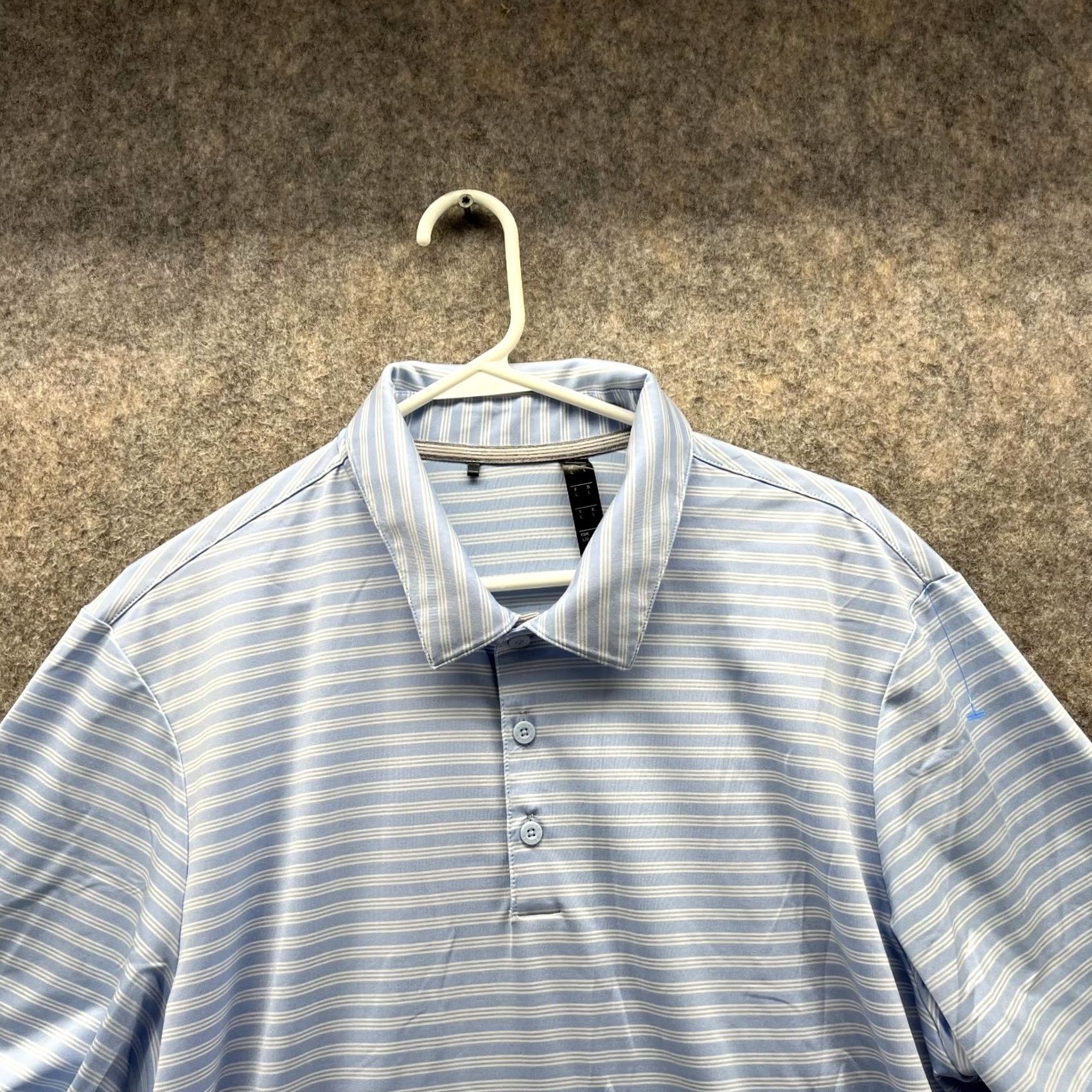 Adidas Adidas Polo Shirt Men Large Blue White Striped Casual Preppy Polyester Golf Polo Shirt Size US L / EU 52-54 / 3 - 2 Thumbnail