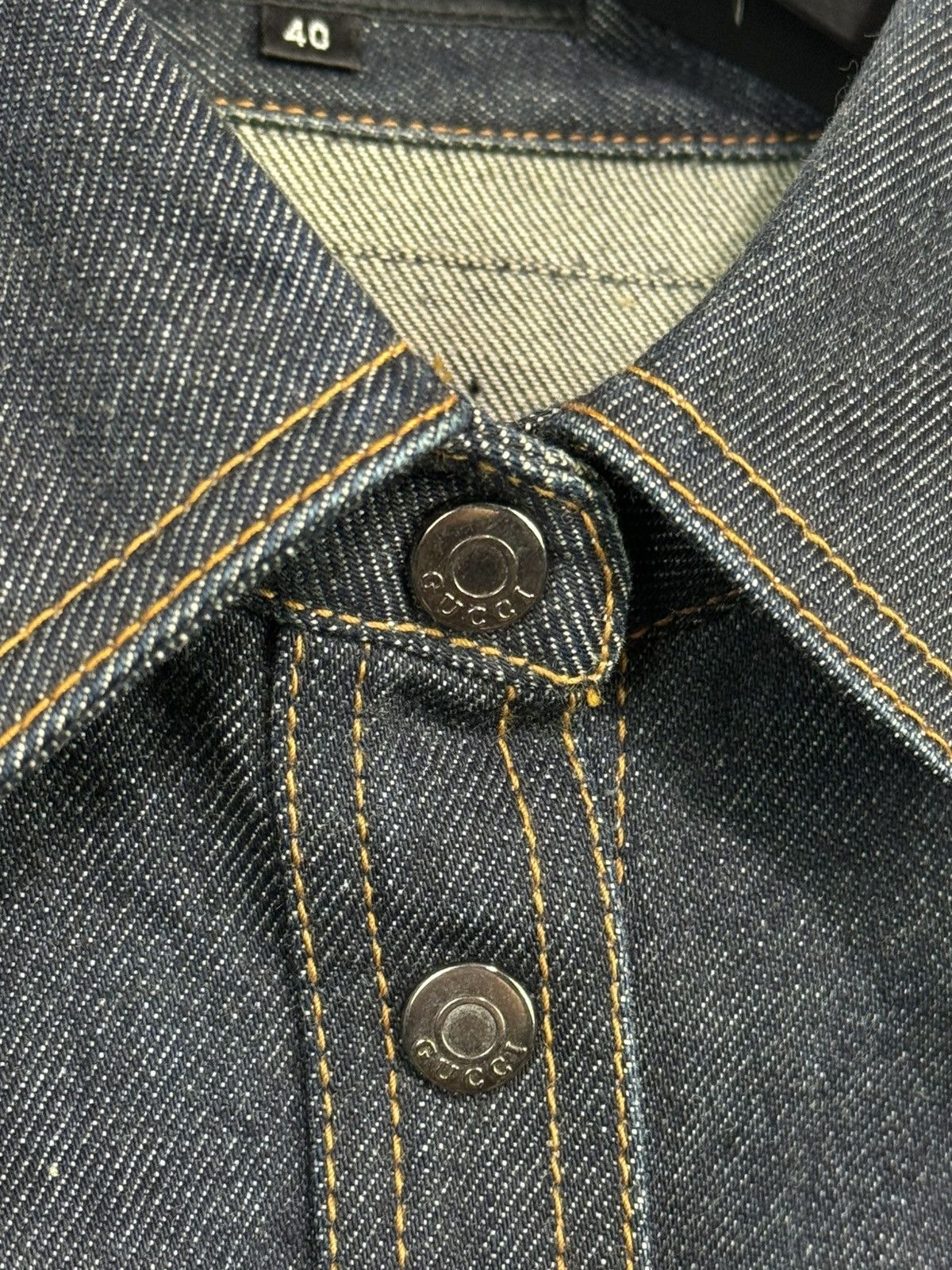 Gucci 90s Gucci Tom Ford SS99 Snap Button Denim Jacket Blue 40 Size S / US 4 / IT 40 - 3 Thumbnail