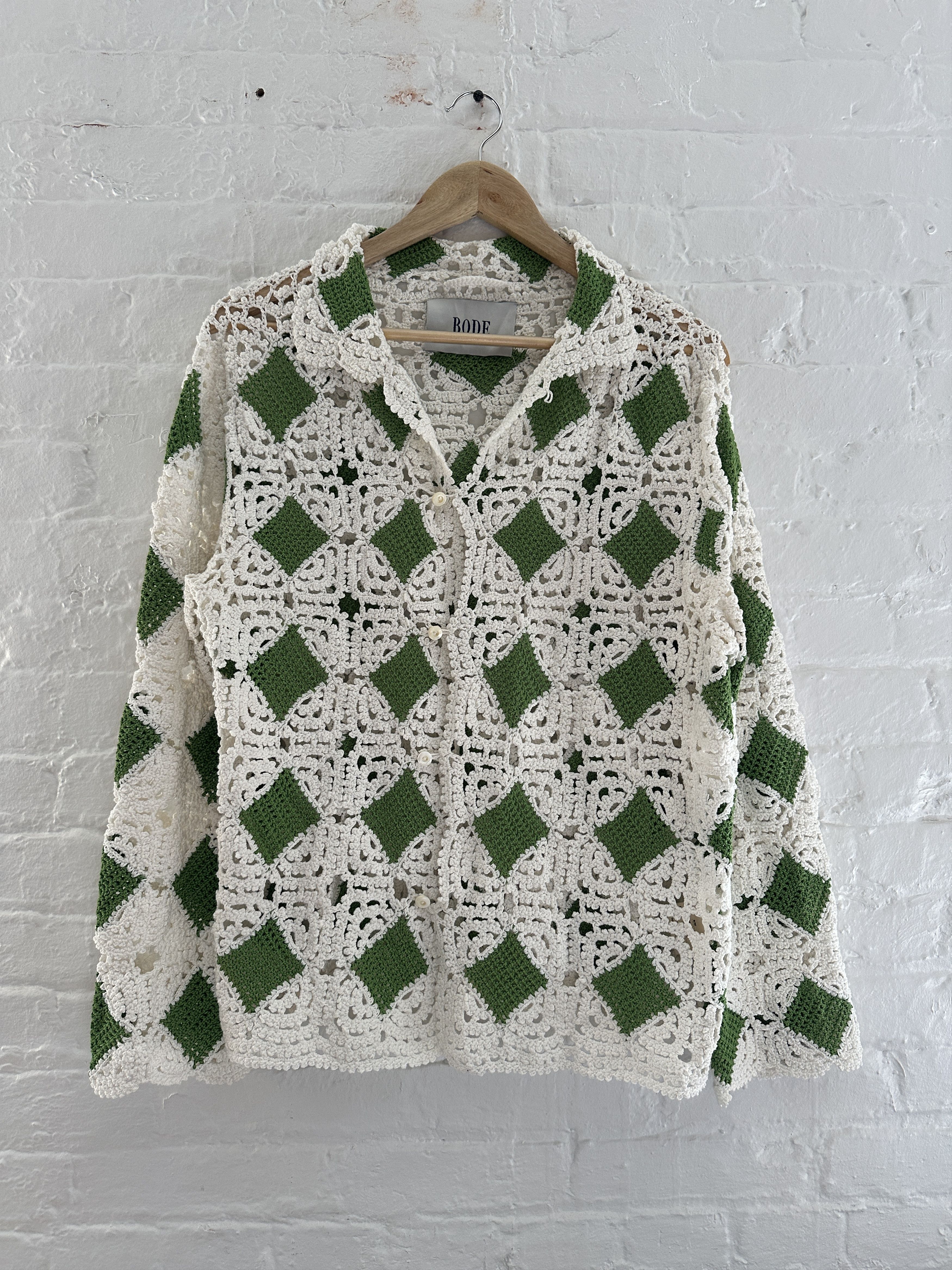 Bode Bode Bode Duotone Crochet overshirt Shirt | Grailed