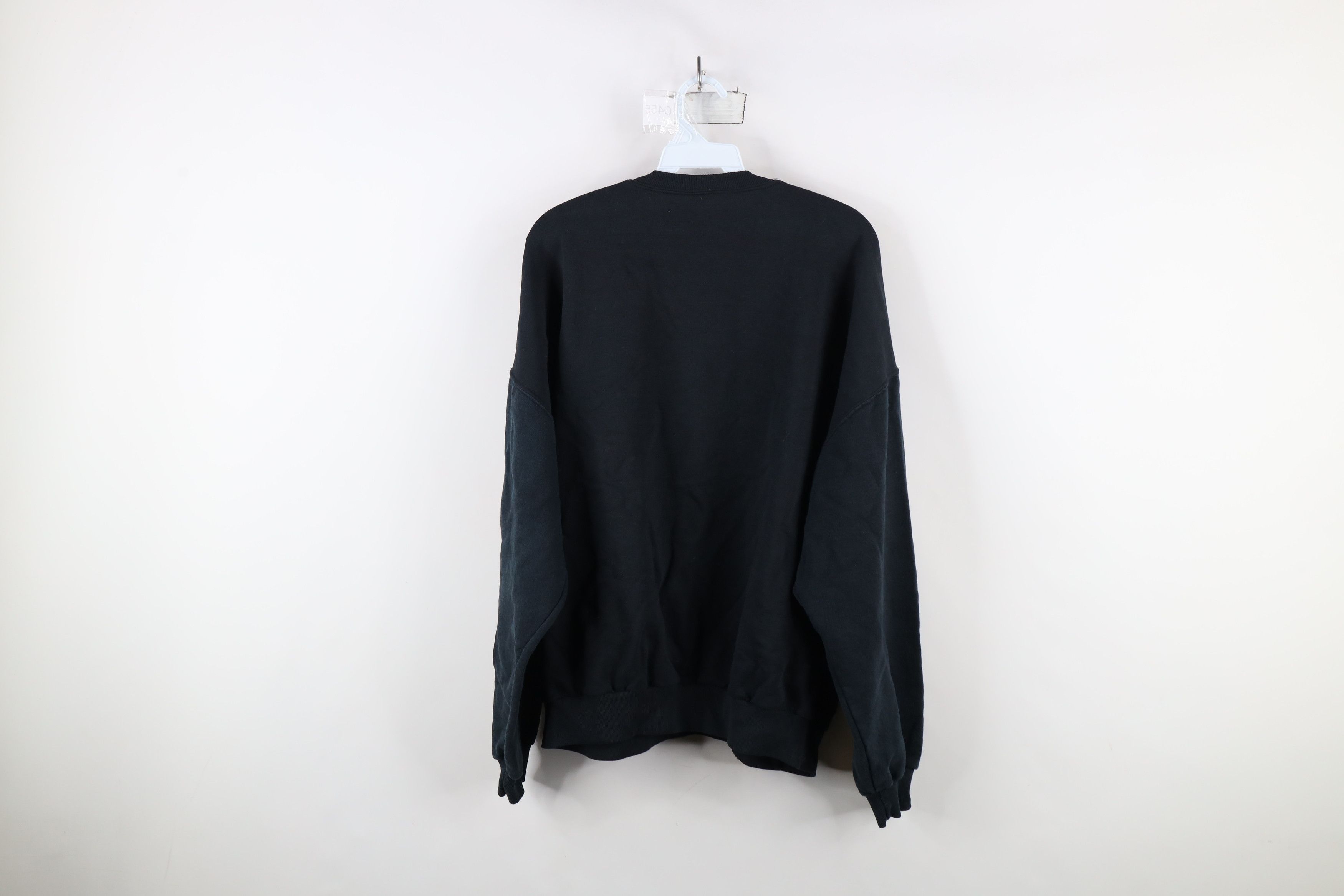 Vintage Vintage 90s Streetwear Faded Blank Crewneck Sweatshirt Black Size US XL / EU 56 / 4 - 9 Thumbnail