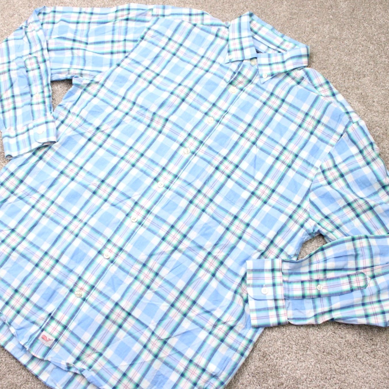 Vineyard Vines Vineyard Vines Murray Shirt Mens Large Blue/Pink Classic Fit Long Sleeve Cotton Button-Up Shirt Size US L / EU 52-54 / 3 - 4 Thumbnail