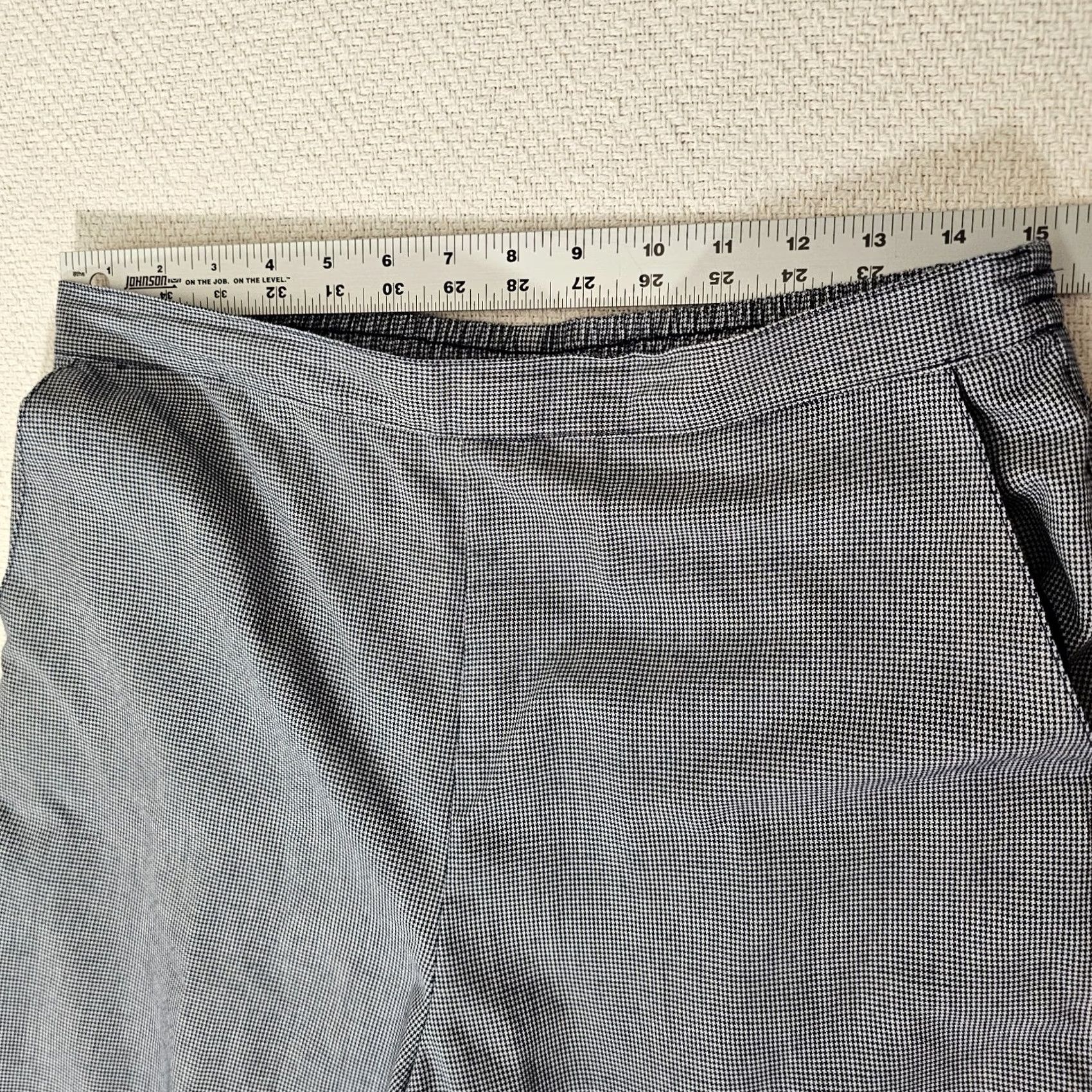Vintage Alfred Dunner Pants Check Pattern Elastic Waist Pull On 12 Regular Black White 29in Inseam Straight Ankle Womens Size 30" / US 8 / IT 44 - 4 Thumbnail