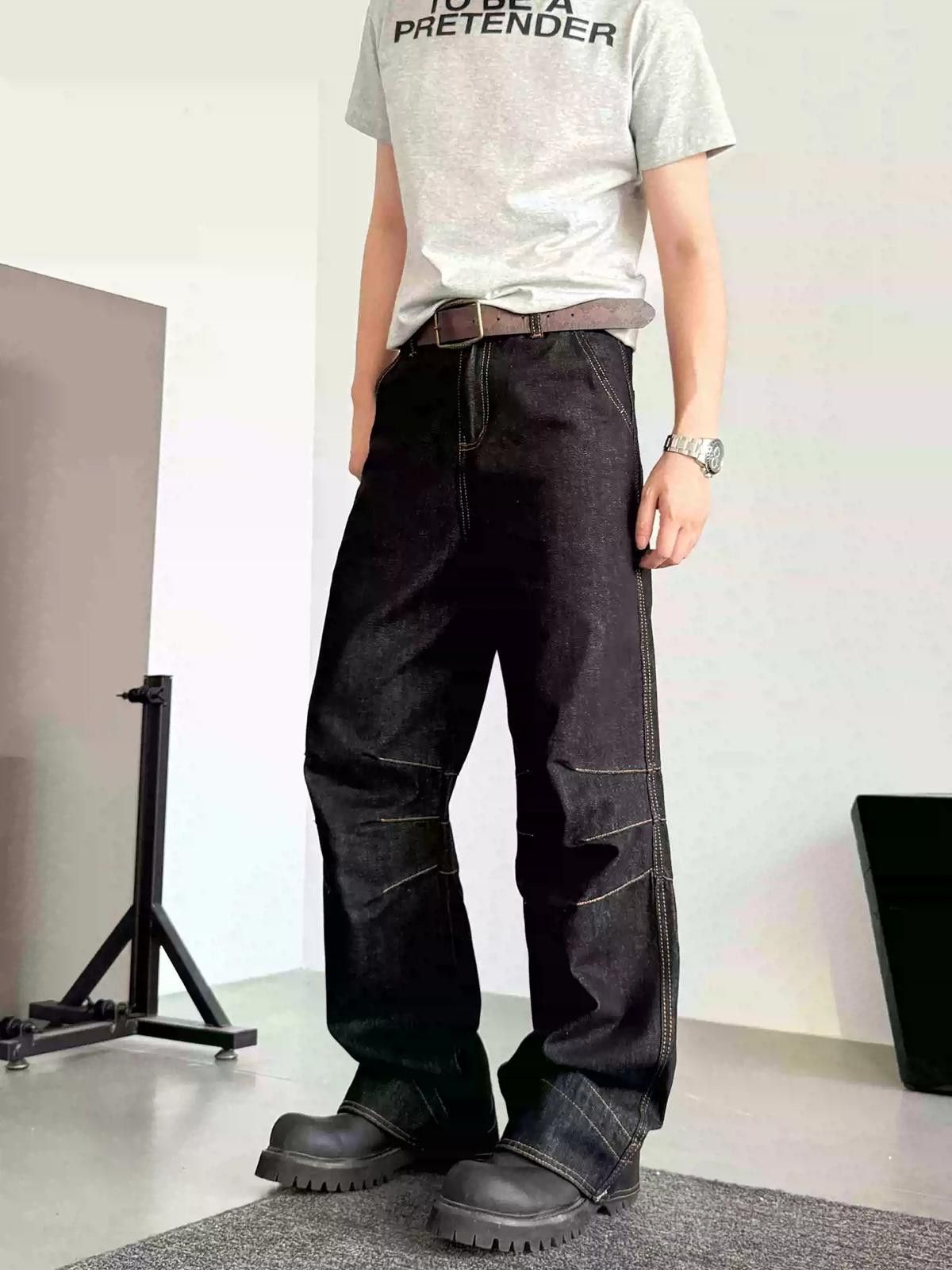 Other Black Loose Wide-Leg Jeans Size US 32 / EU 48 - 5 Thumbnail